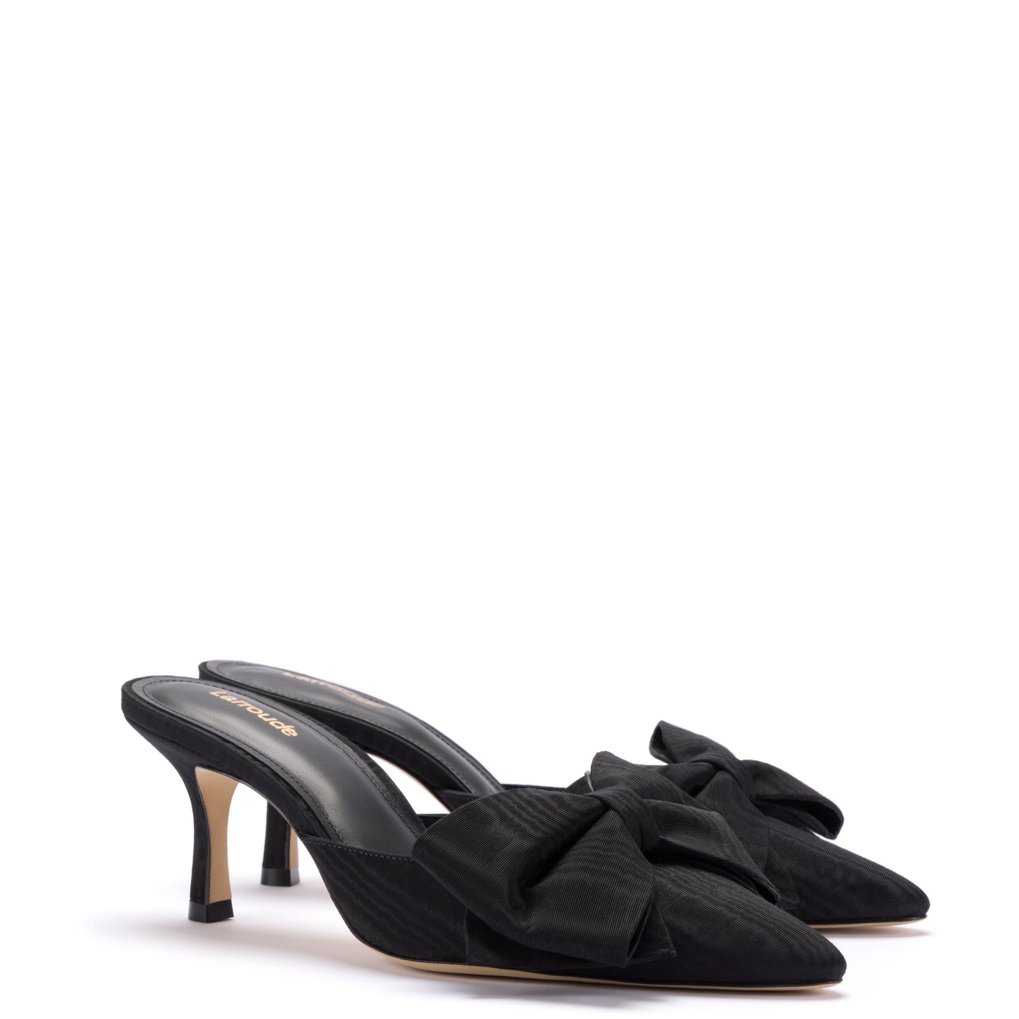 Mini Elle Pump In Black Fabric by Larroudé