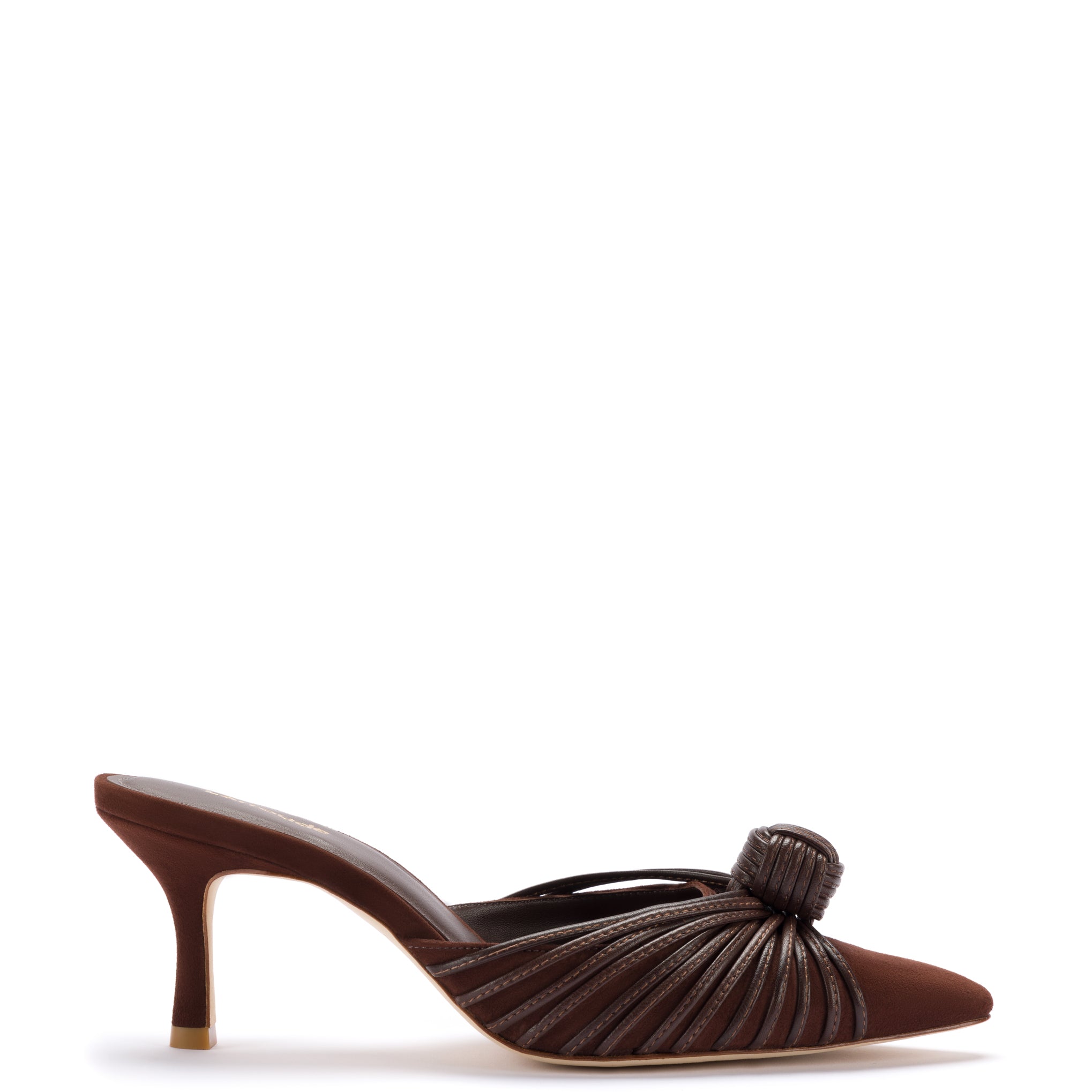 Mini Valerie Pump In Brown Suede by Larroudé