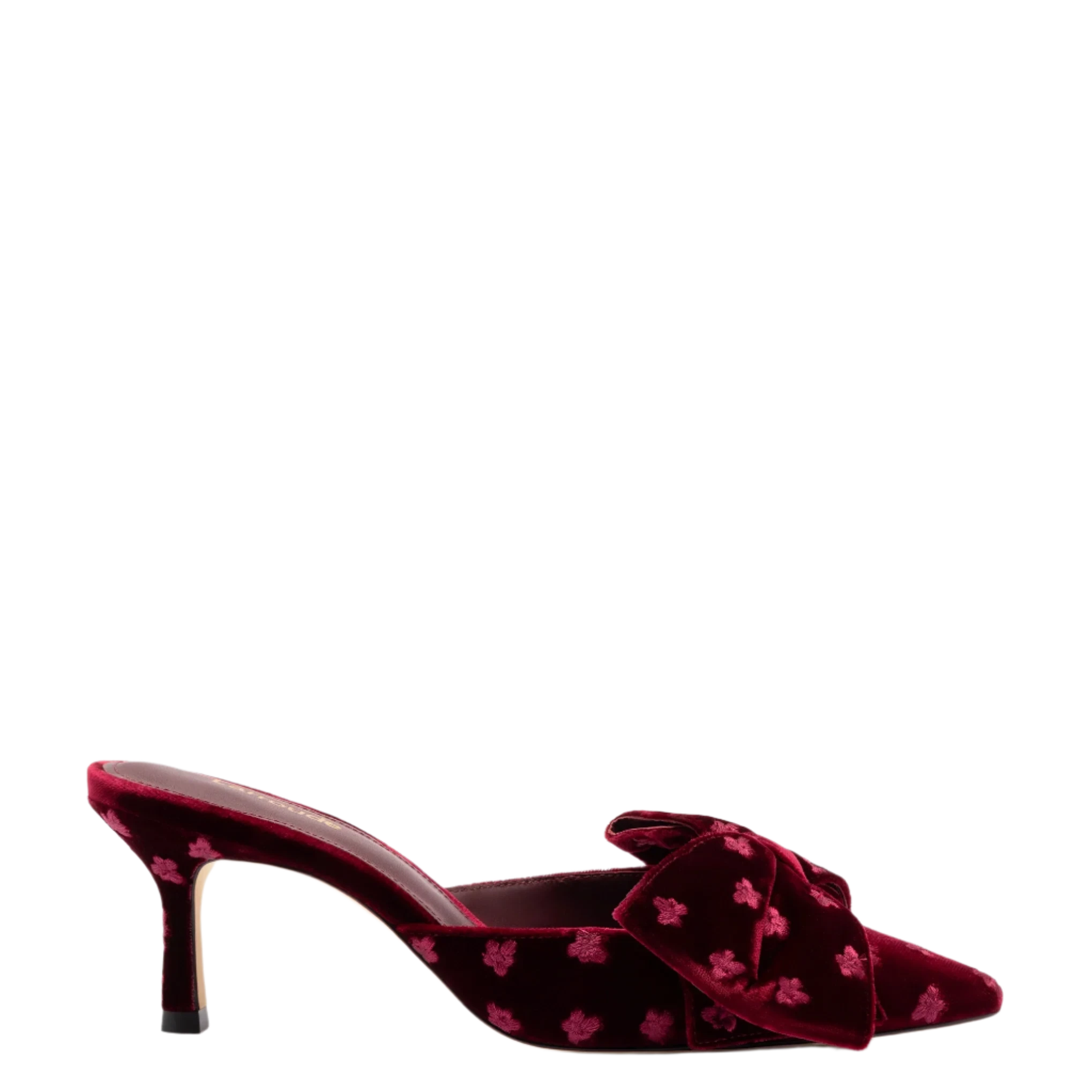 Mini Elle Pump In Wine Velvet by Larroudé