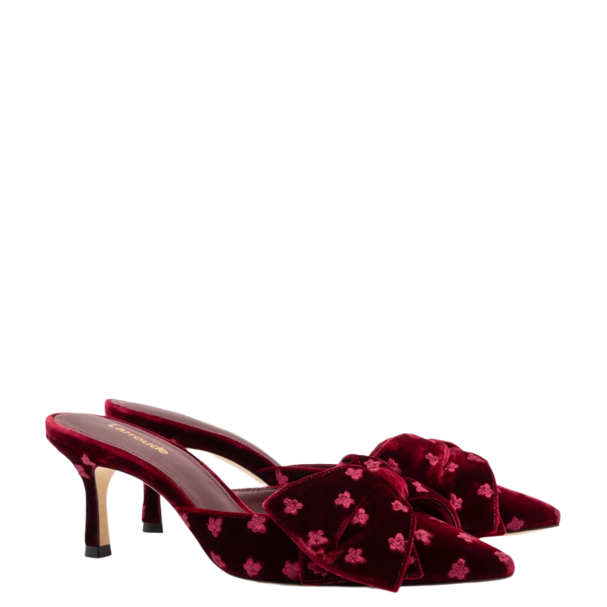 Mini Elle Pump In Wine Velvet by Larroudé