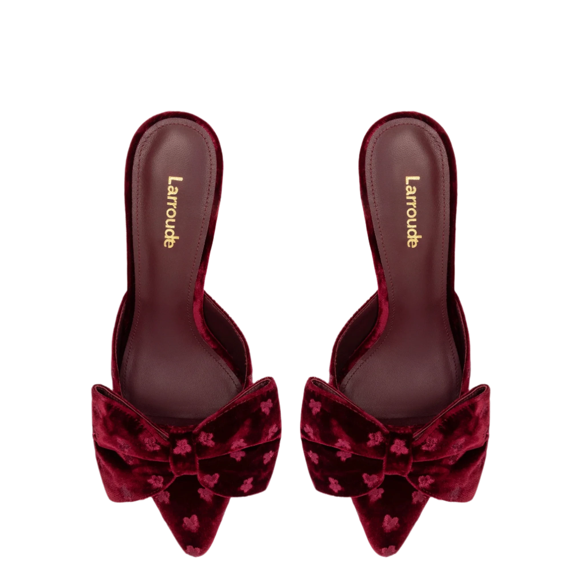 Mini Elle Pump In Wine Velvet by Larroudé