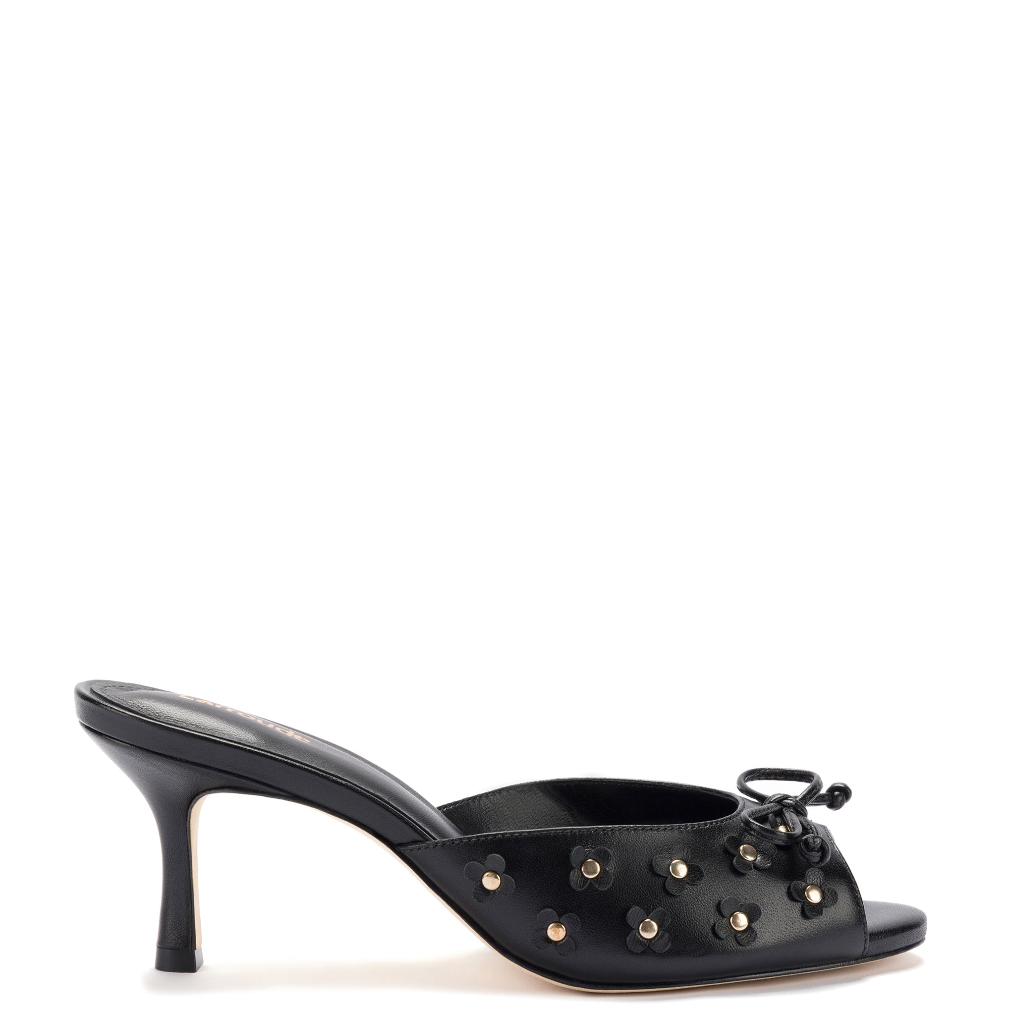 Jasmine Mule In Black Leather by Larroudé