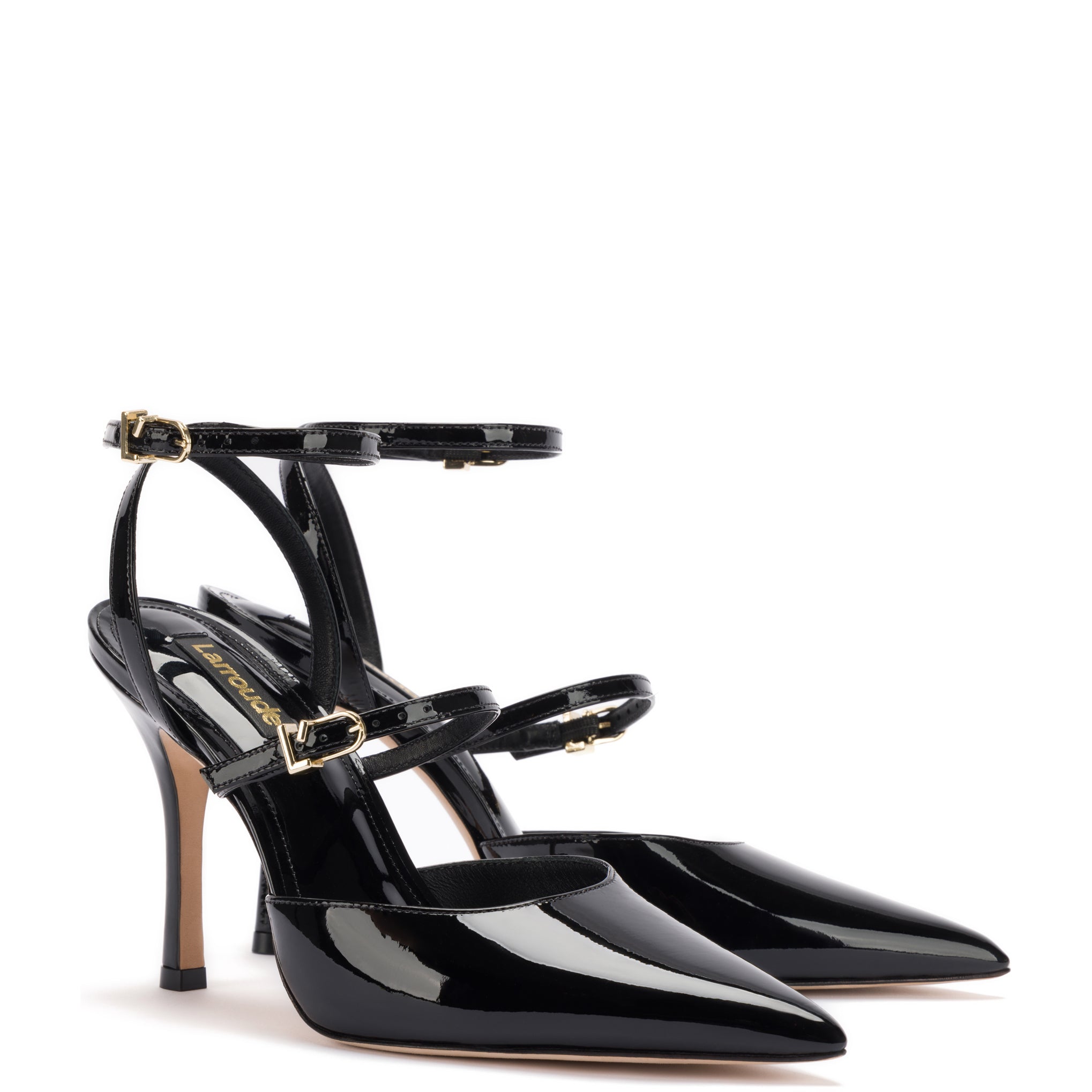 Kris Pump In Black Patent Leather by Larroudé