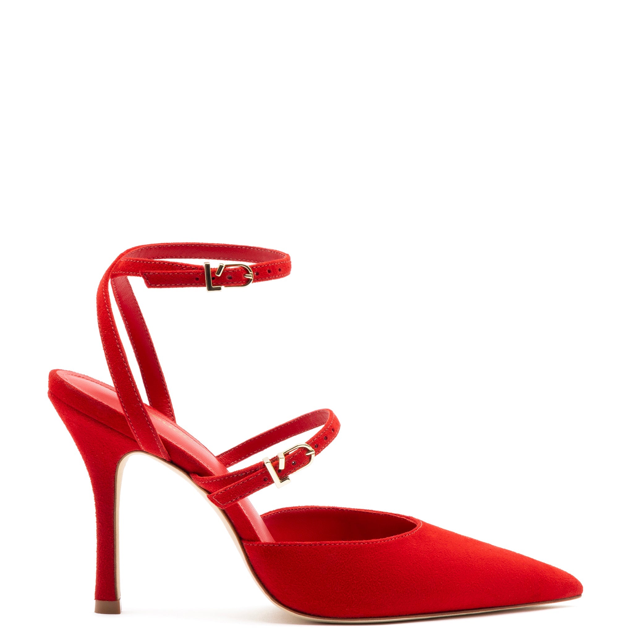 Kris Pump In Scarlet Suede by Larroudé