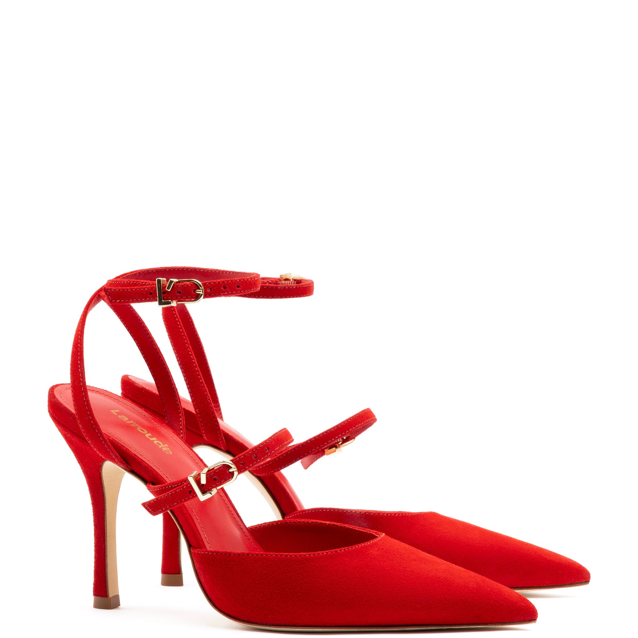 Kris Pump In Scarlet Suede by Larroudé