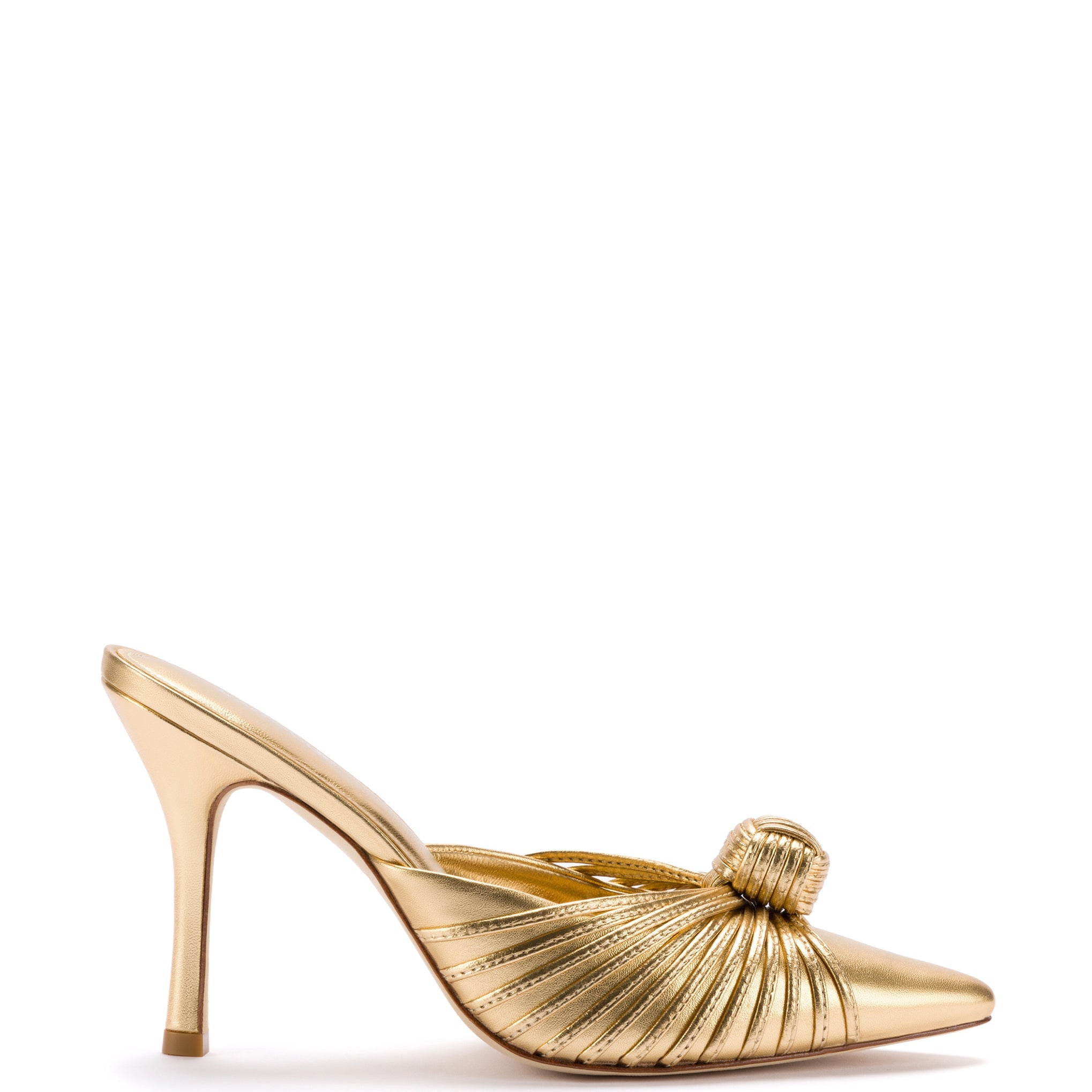 Valerie Pump In Gold Metallic Leather by Larroudé