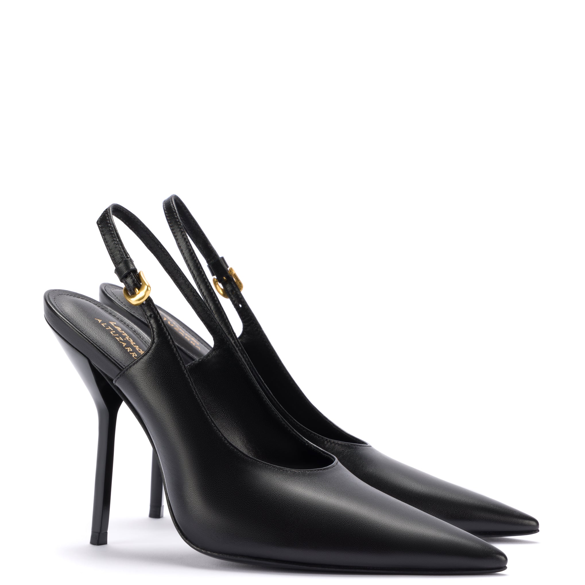 Larroudé x Altuzarra Pump In Black Leather by Larroudé