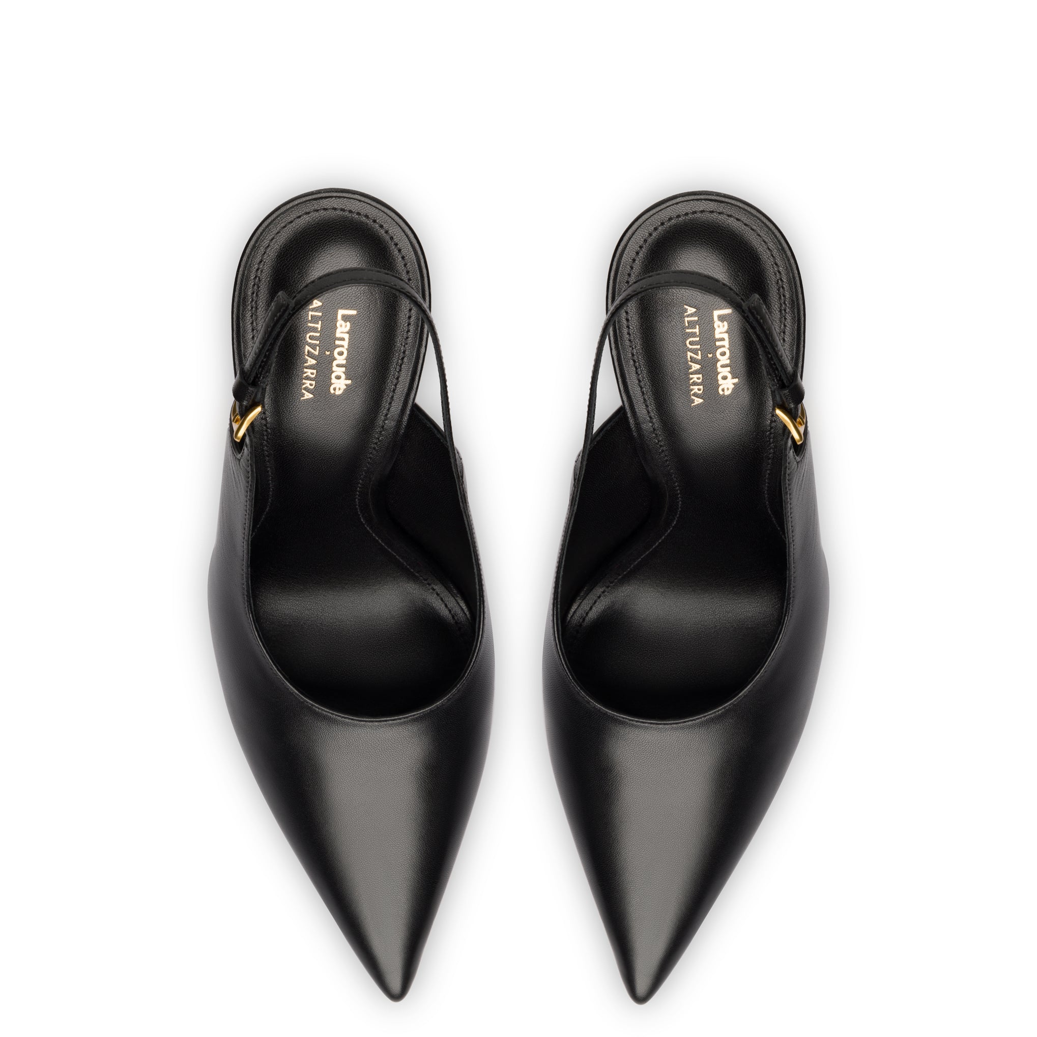 Larroudé x Altuzarra Pump In Black Leather by Larroudé