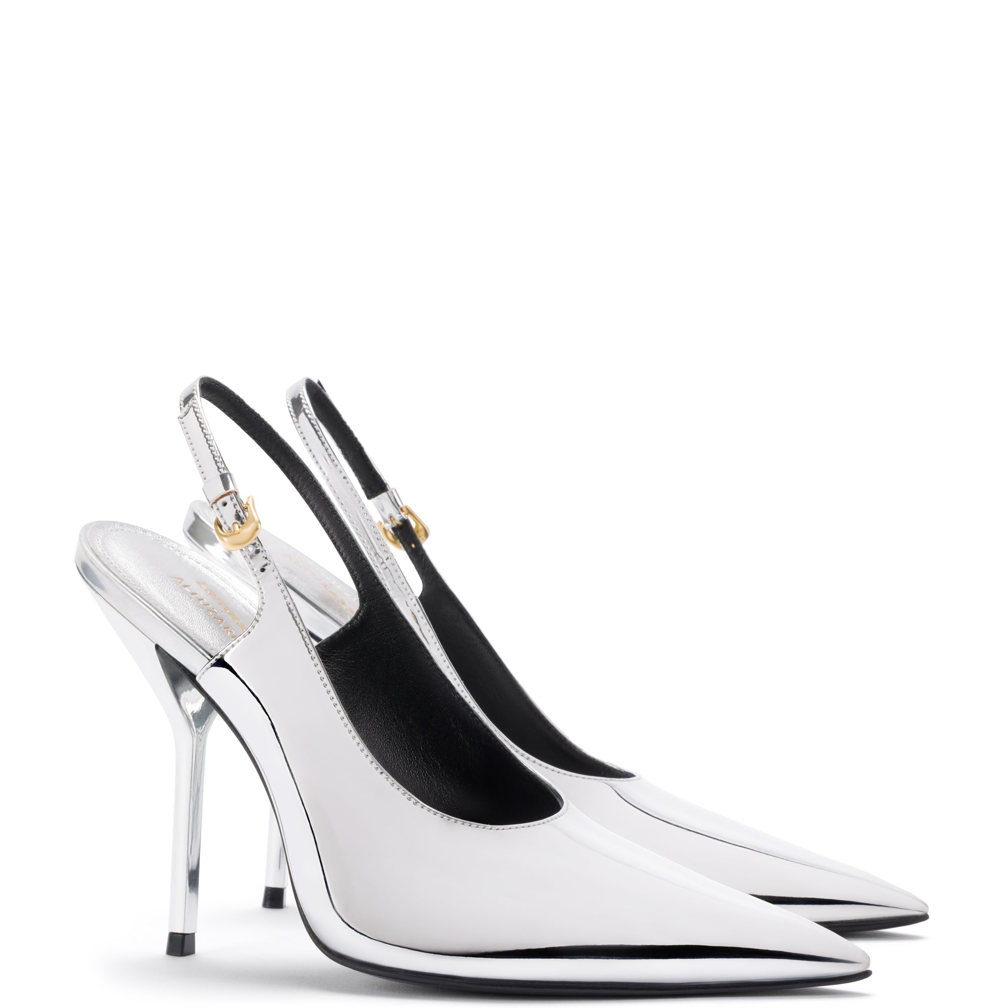 Larroudé x Altuzarra Pump In Silver Specchio by Larroudé