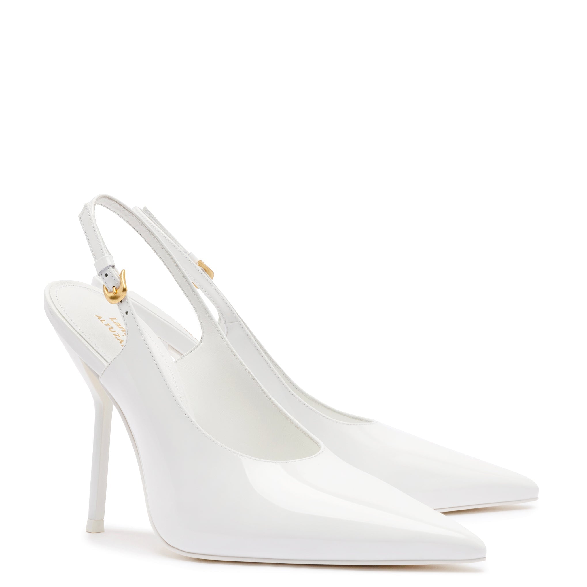 Larroudé x Altuzarra Pump In White Patent Leather by Larroudé