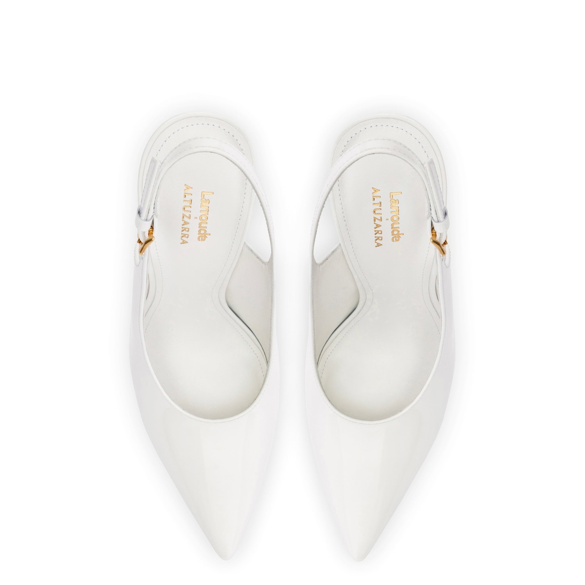 Larroudé x Altuzarra Pump In White Patent Leather by Larroudé