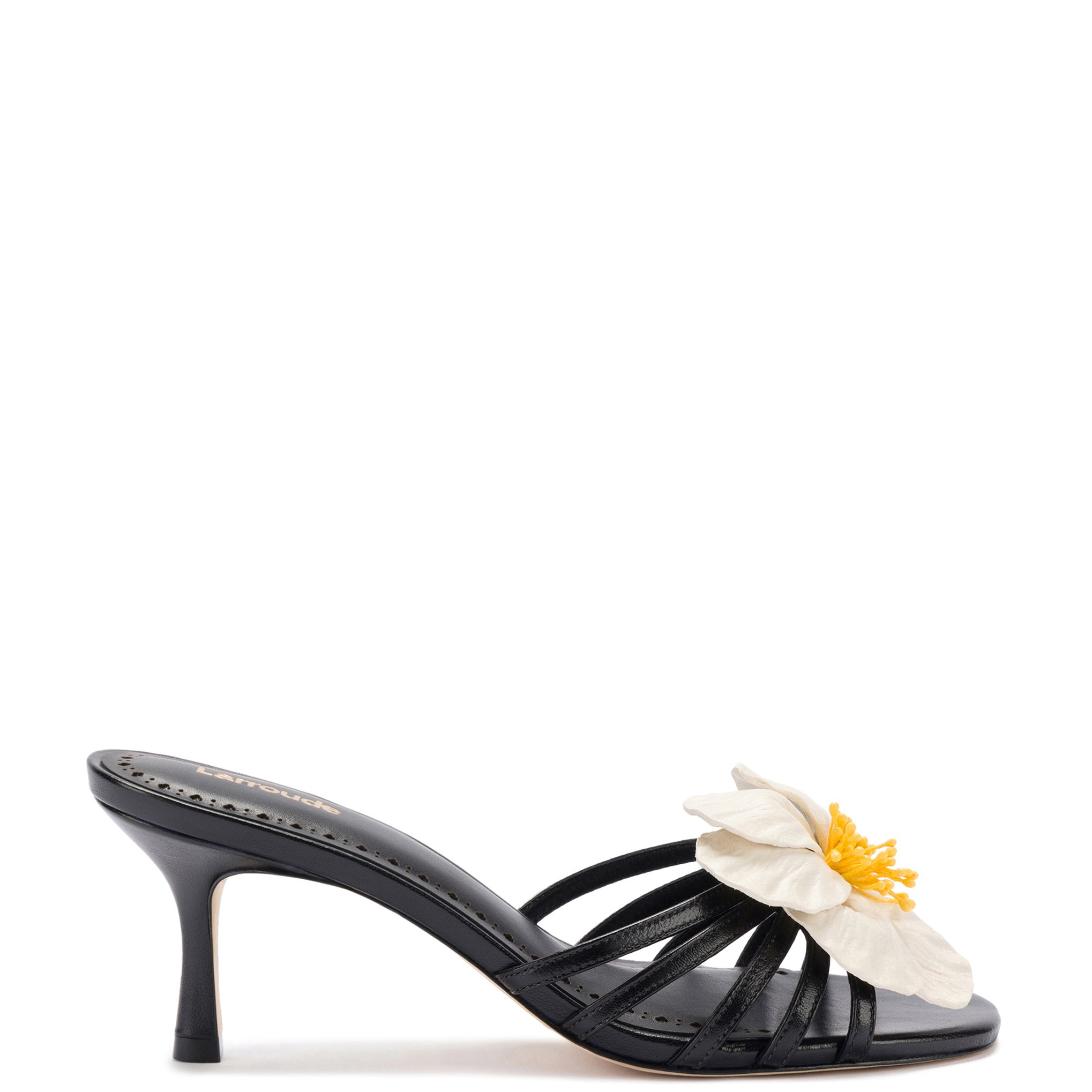 Magnolia Mule In Black Leather by Larroudé