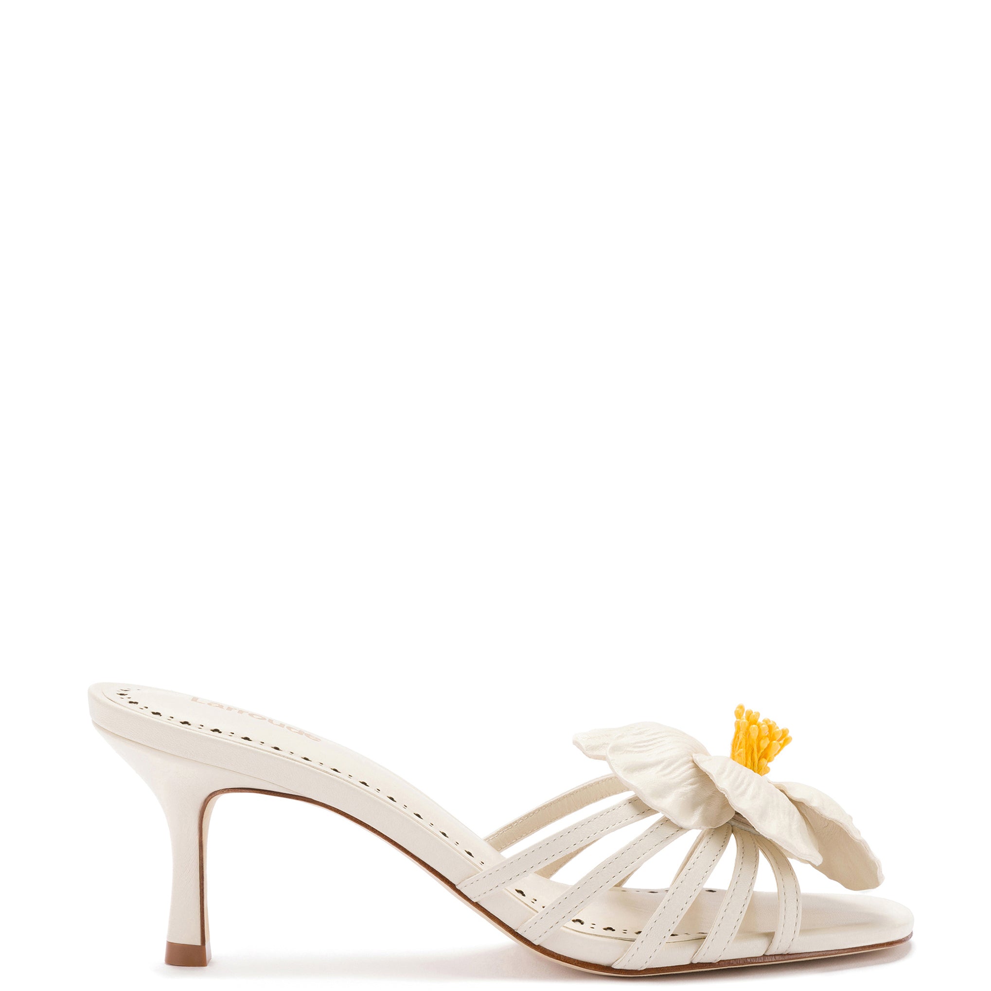 Magnolia Mule In Ivory Leather by Larroudé