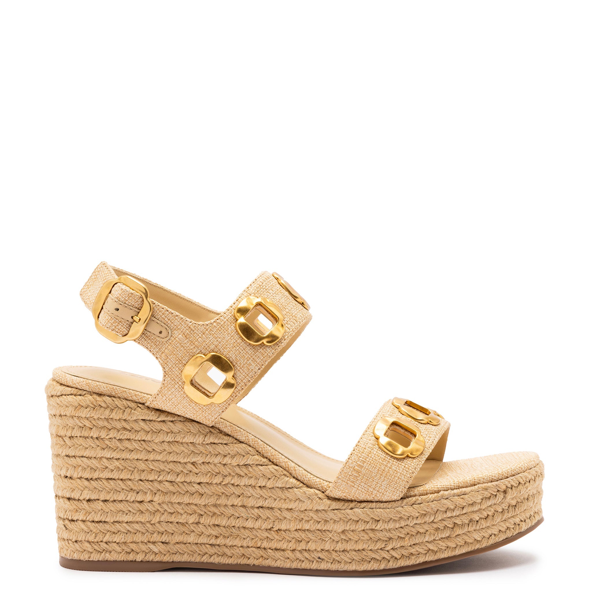 Milan Espadrille In Beige Raffia by Larroudé