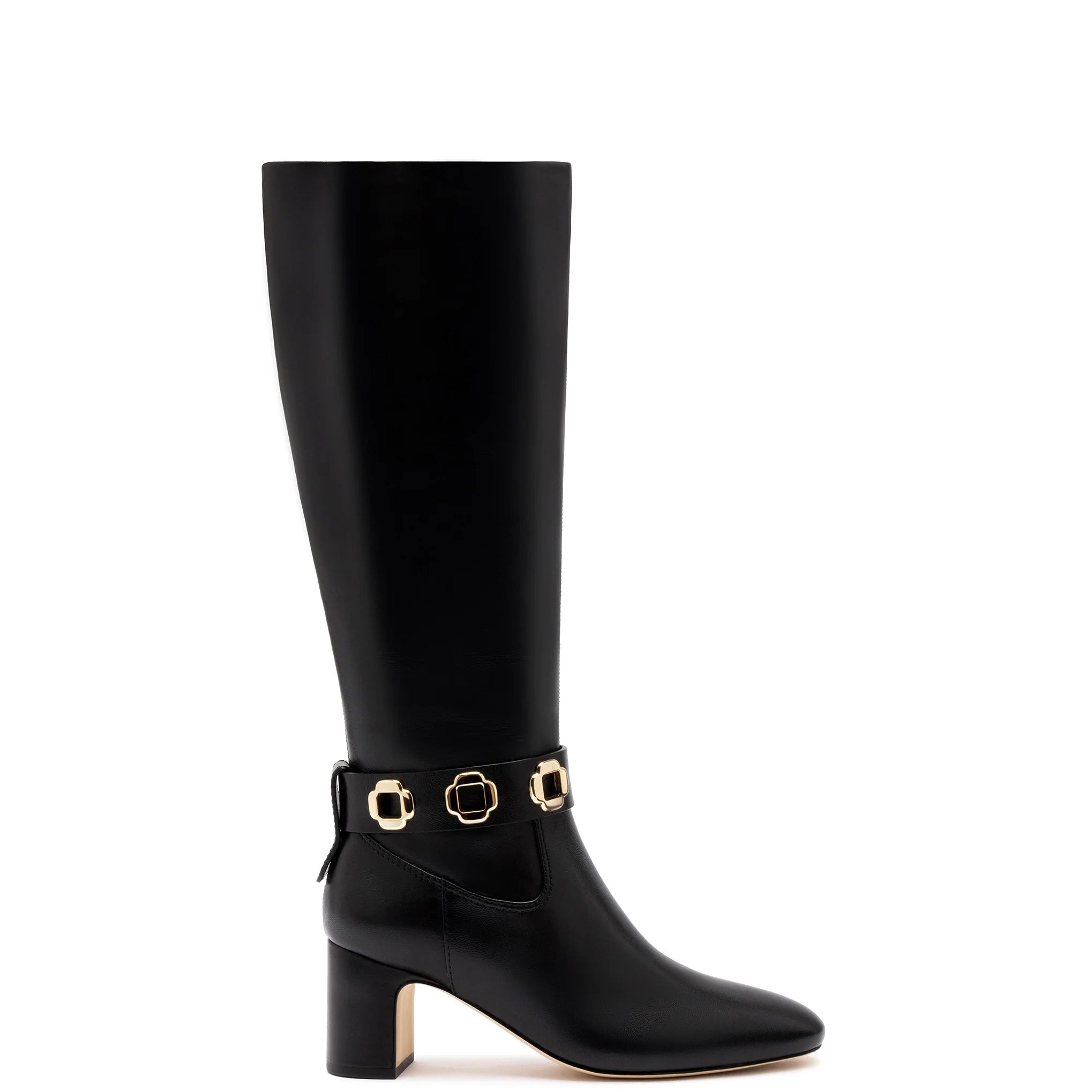 Milan Block Boot In Black Leather by Larroudé