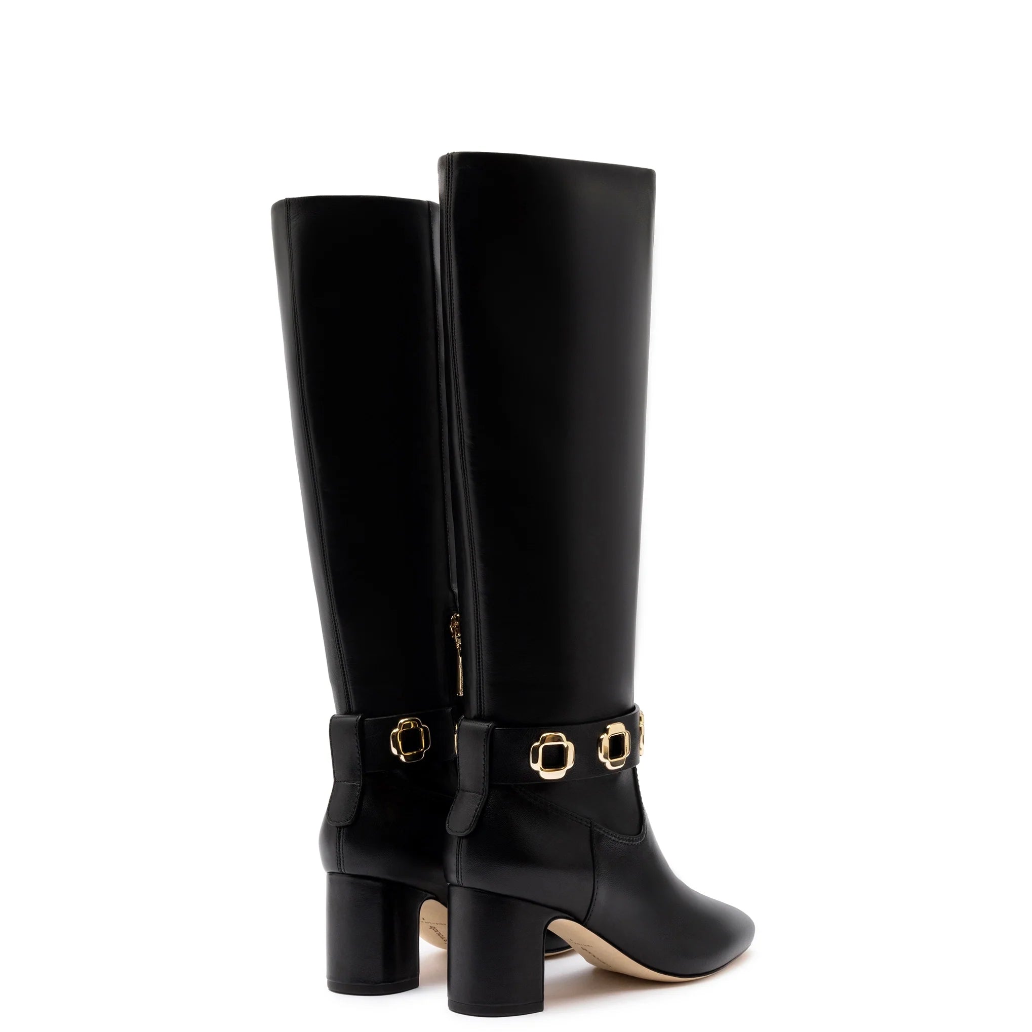 Milan Block Boot In Black Leather by Larroudé