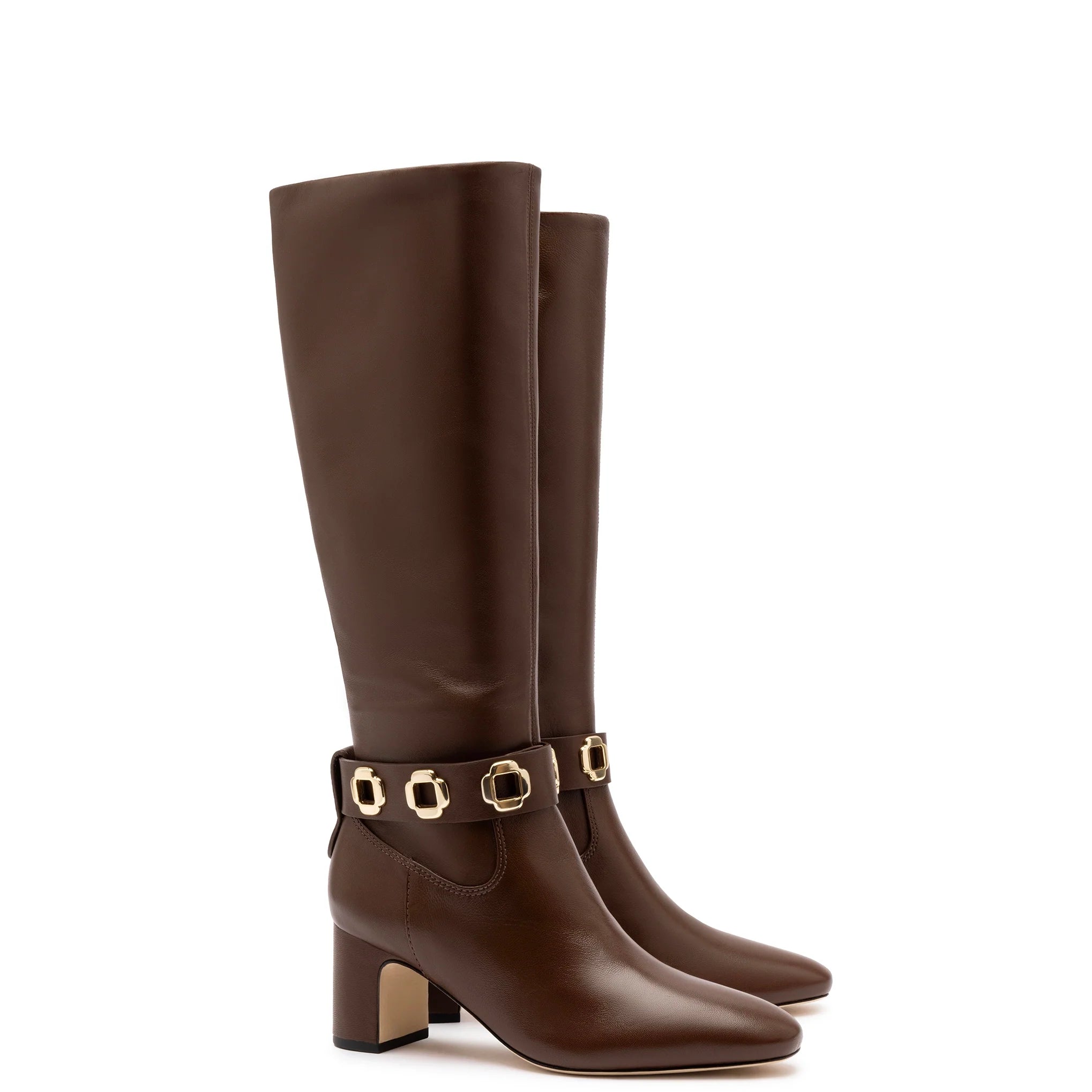 Milan Block Boot In Cognac Leather by Larroudé