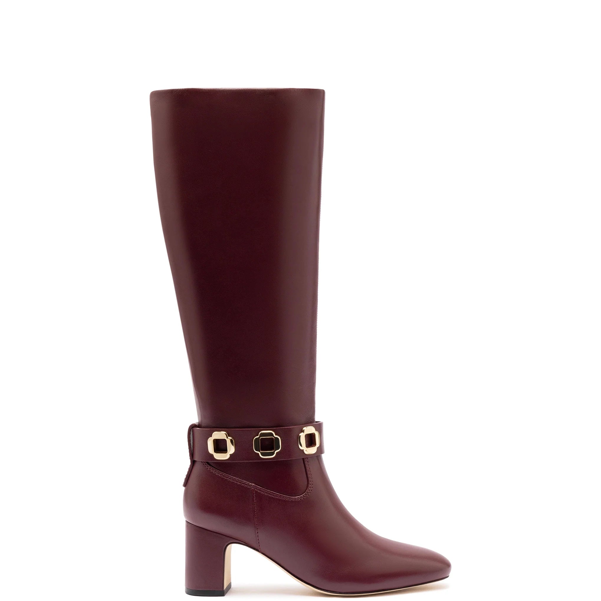 Milan Block Boot In Wine Leather by Larroudé