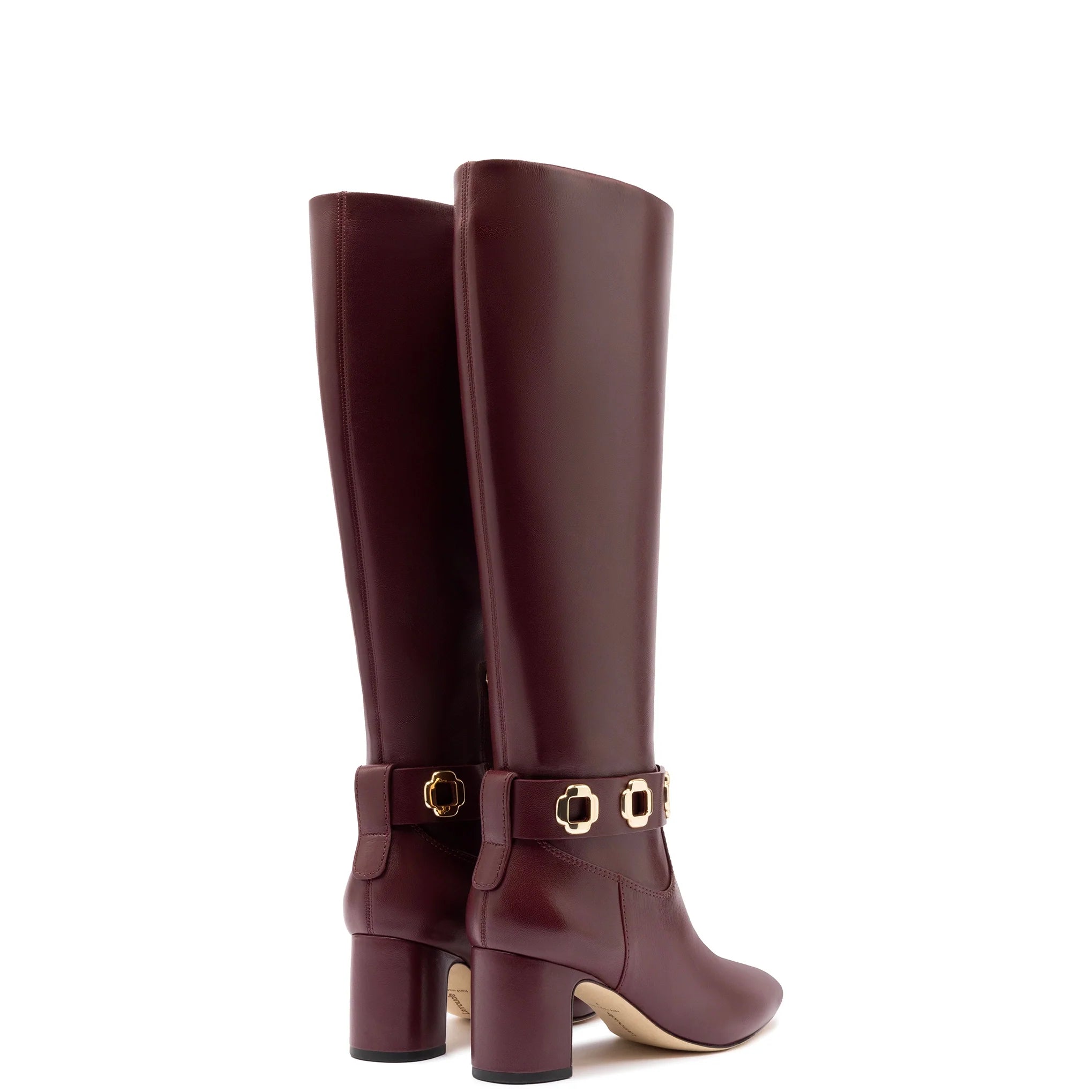 Milan Block Boot In Wine Leather by Larroudé