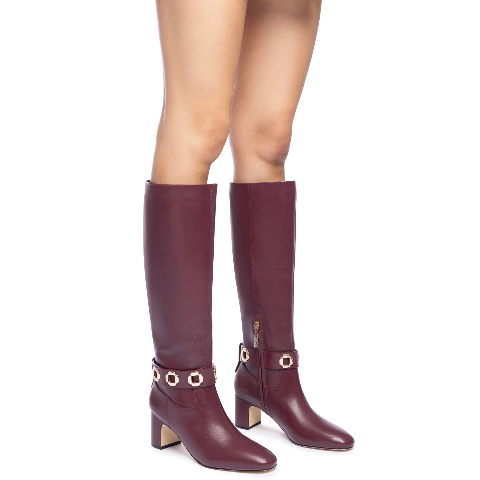 Milan Block Boot In Wine Leather by Larroudé