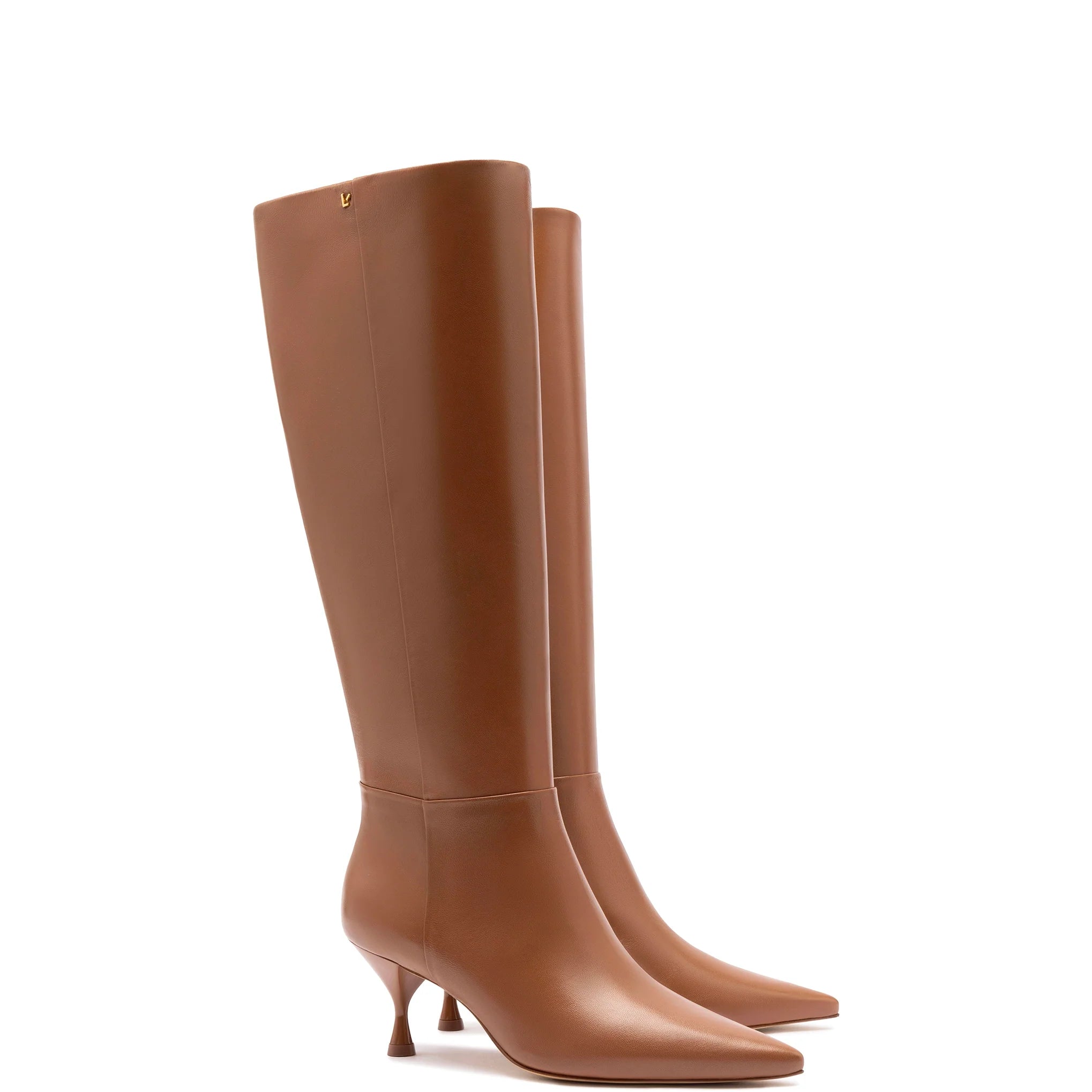 Georgia Boot In Caramel Leather by Larroudé