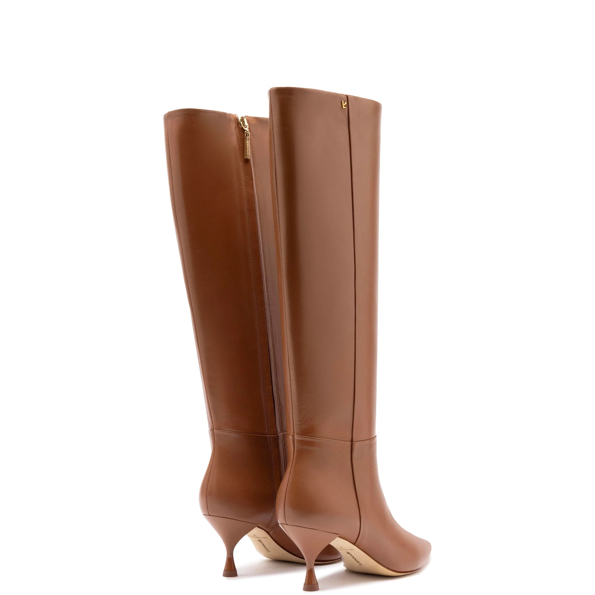 Georgia Boot In Caramel Leather by Larroudé