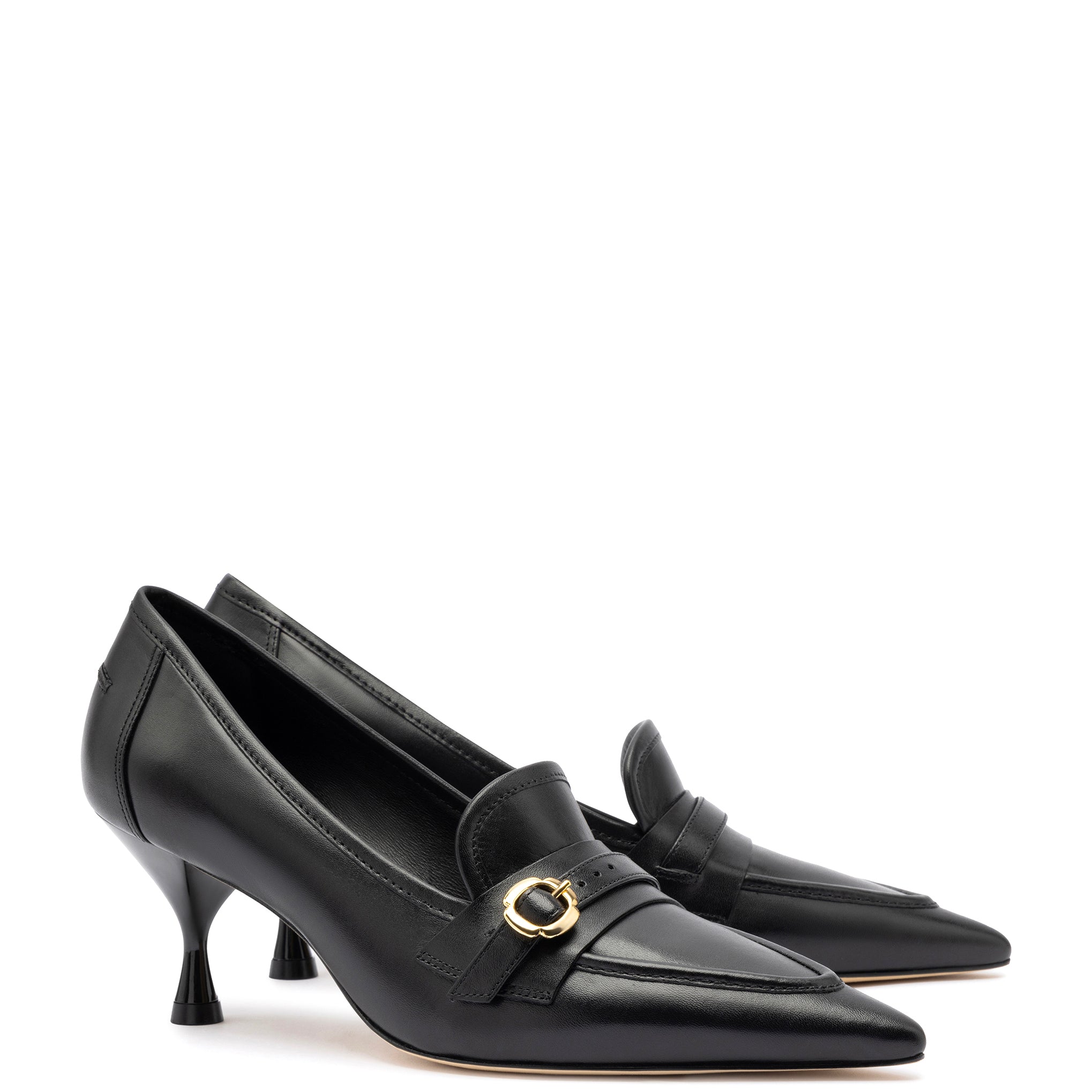 Susan Pump In Black Leather by Larroudé