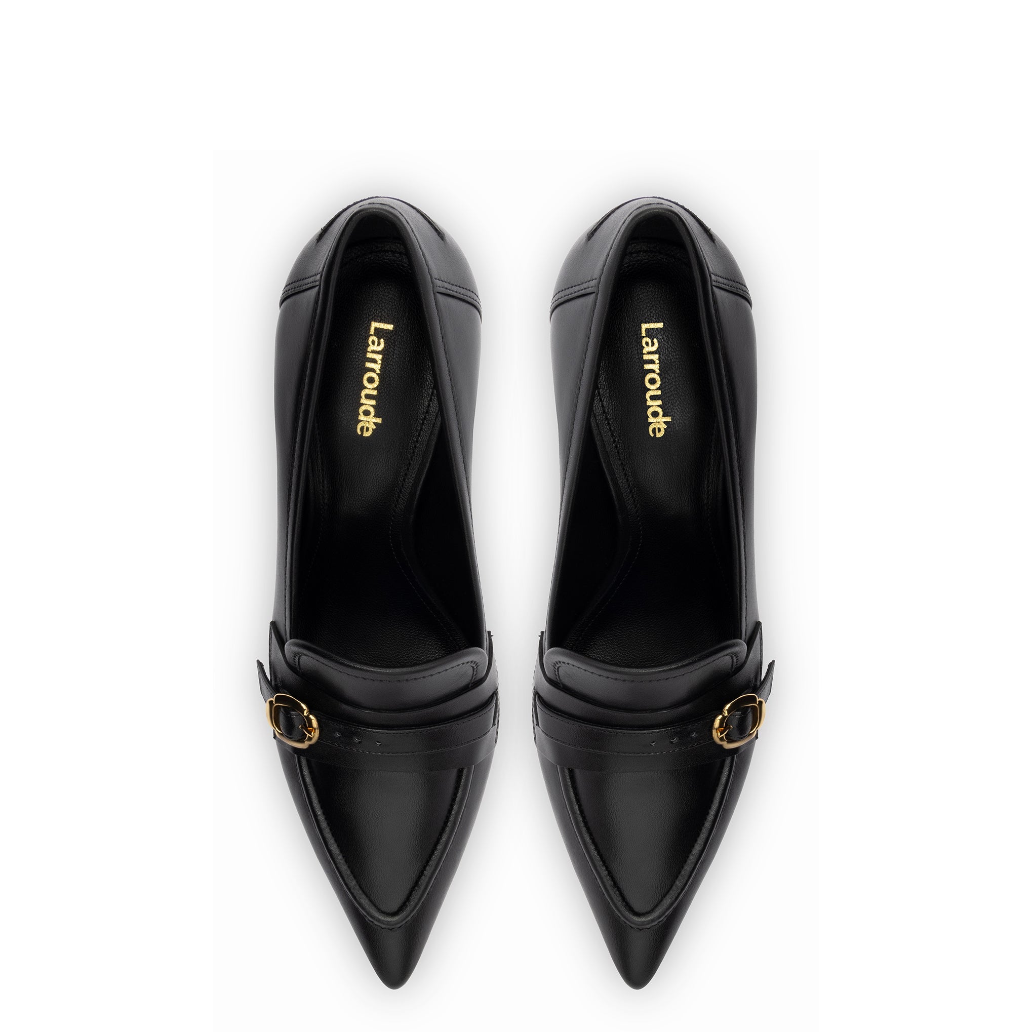 Susan Pump In Black Leather by Larroudé