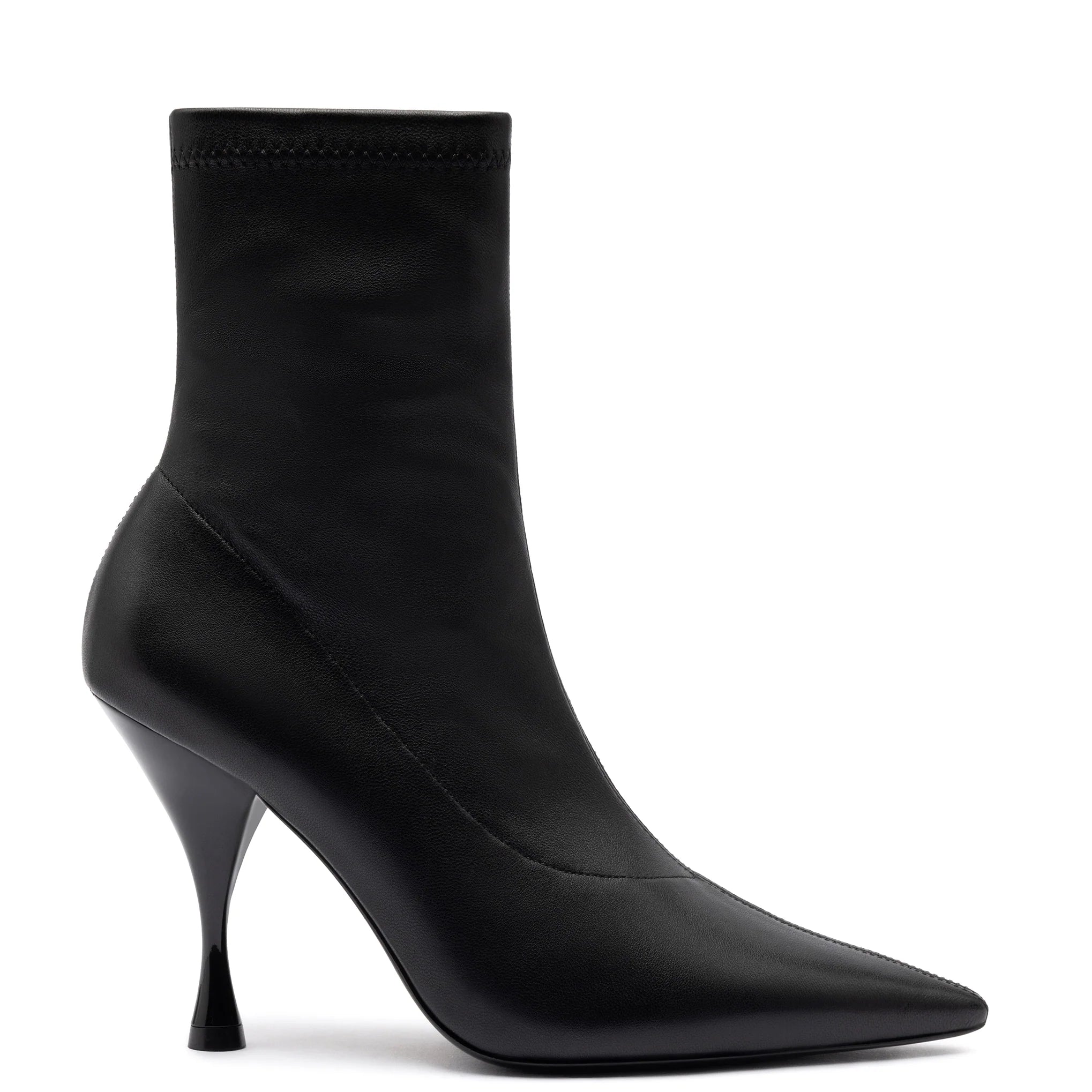 Mini Georgia Boot In Black Stretch Leather by Larroudé