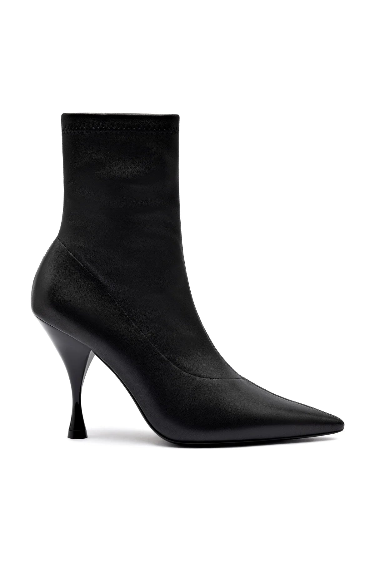 Mini Georgia Boot In Black Stretch Leather by Larroudé