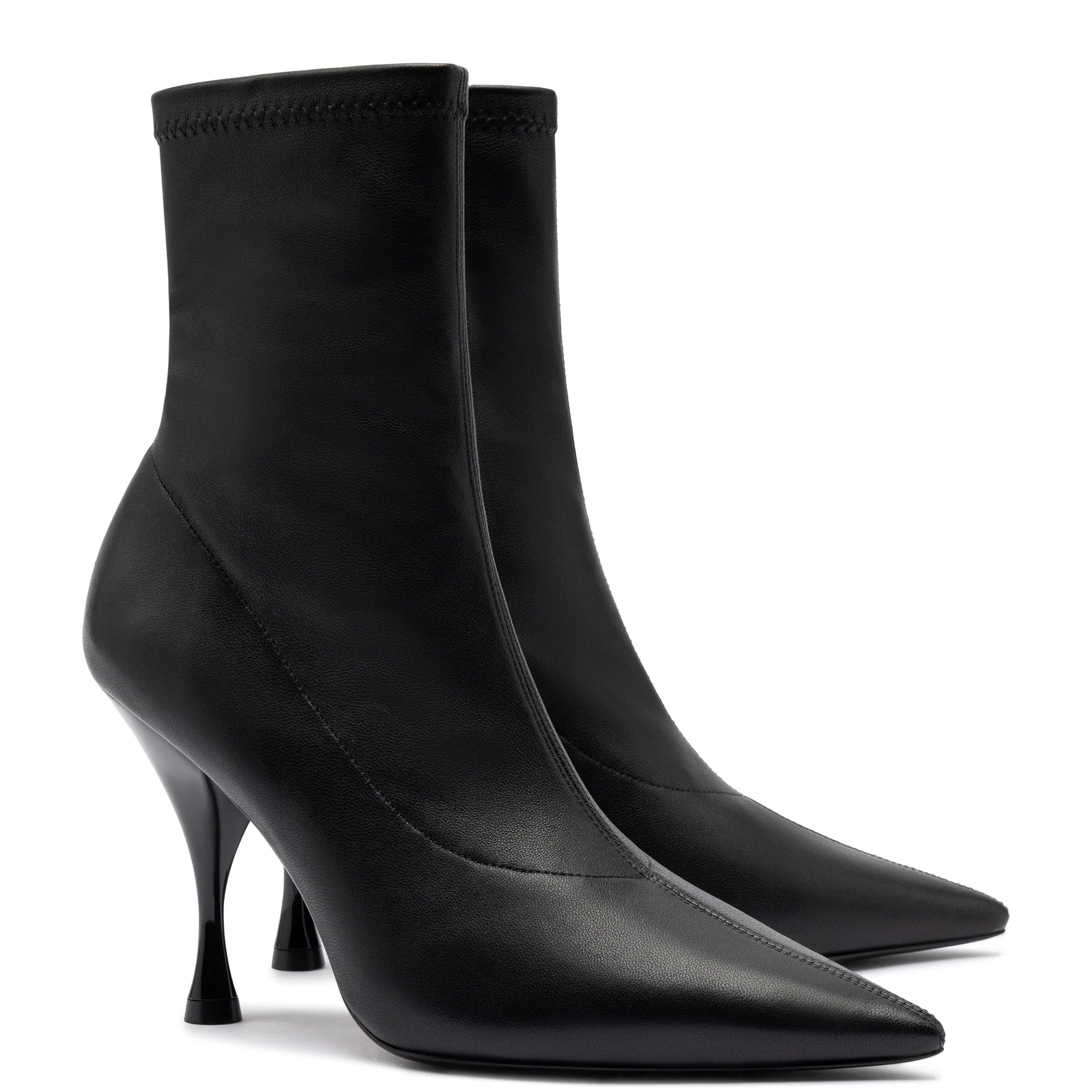 Mini Georgia Boot In Black Stretch Leather by Larroudé