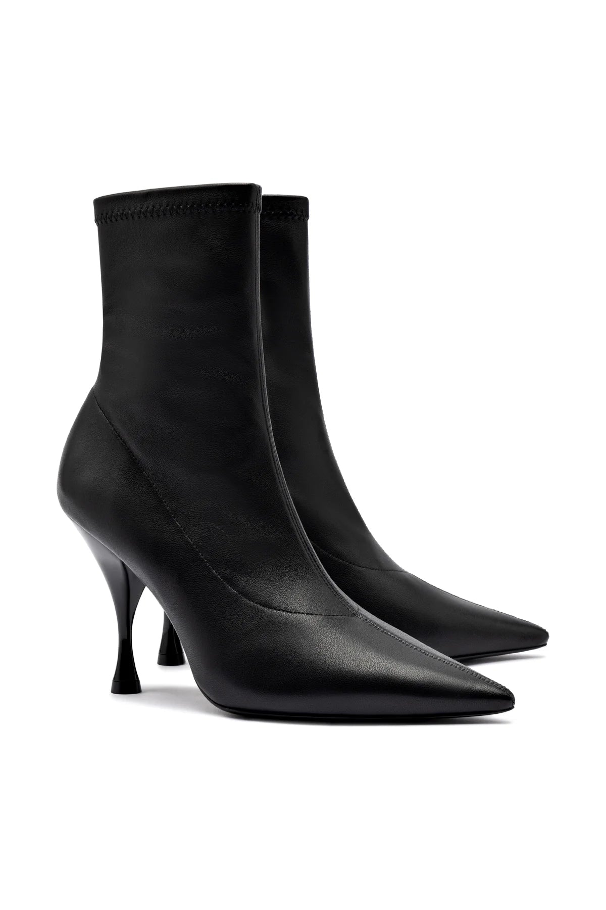 Mini Georgia Boot In Black Stretch Leather by Larroudé