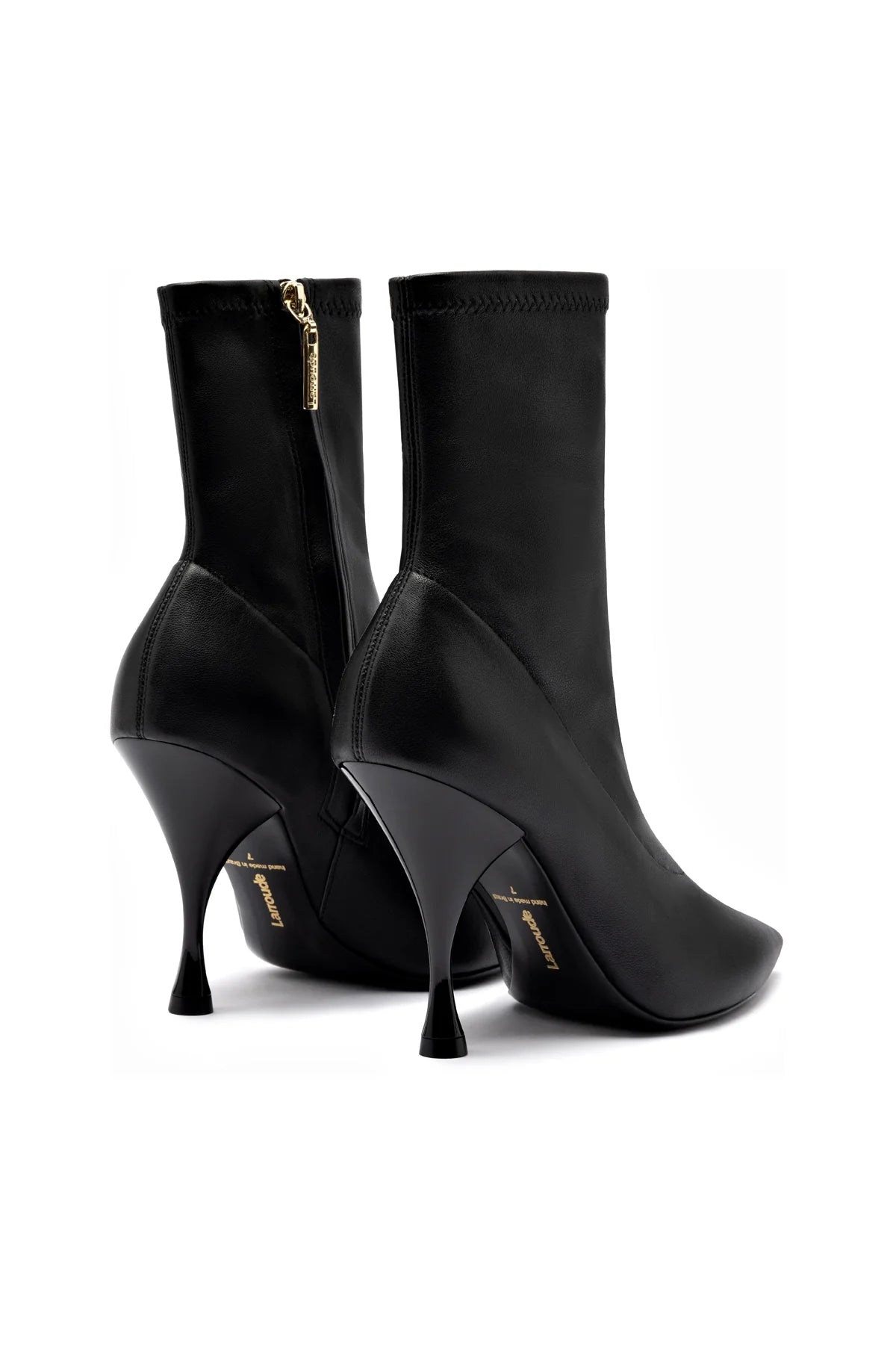 Mini Georgia Boot In Black Stretch Leather by Larroudé