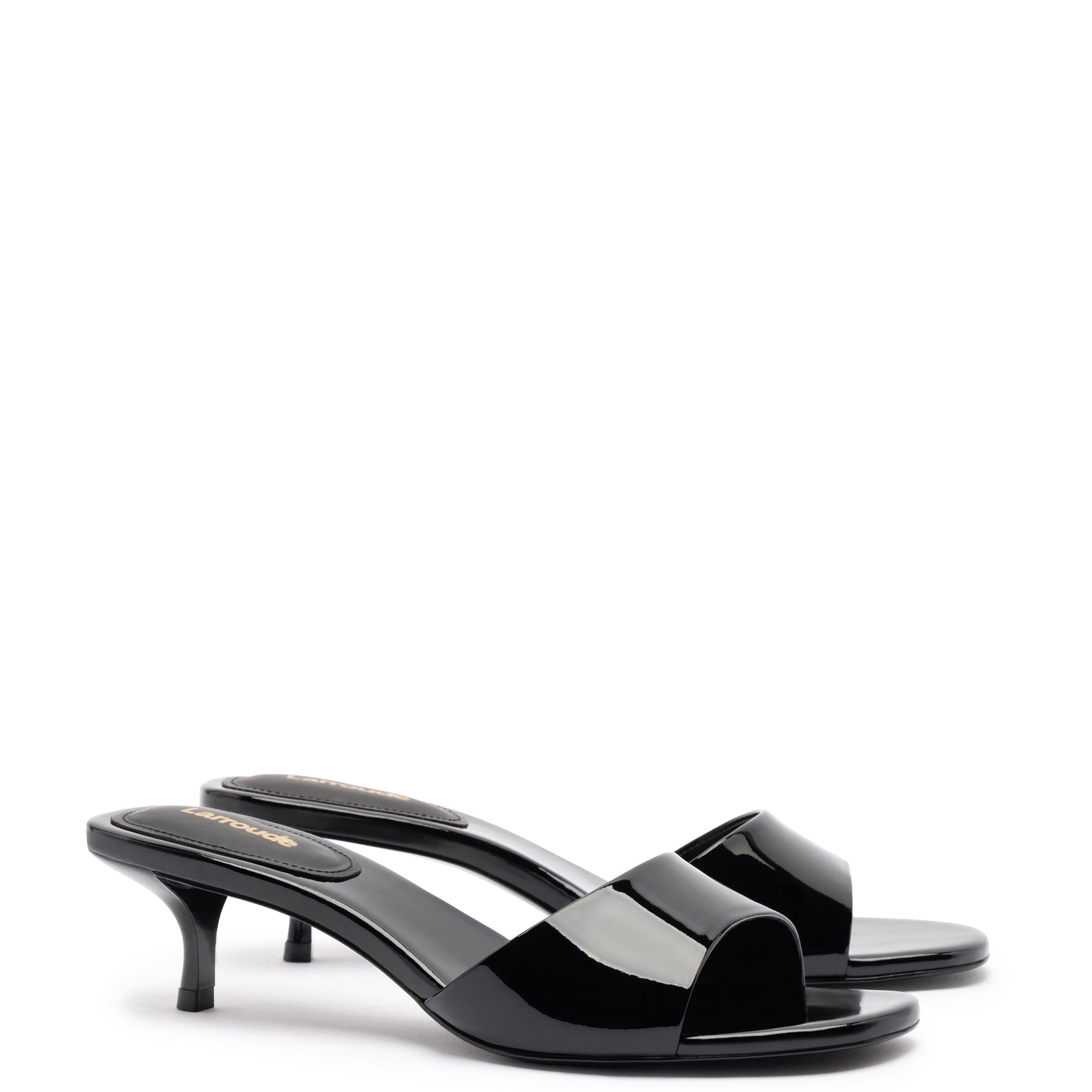 Greta Mule In Black Patent Leather by Larroudé