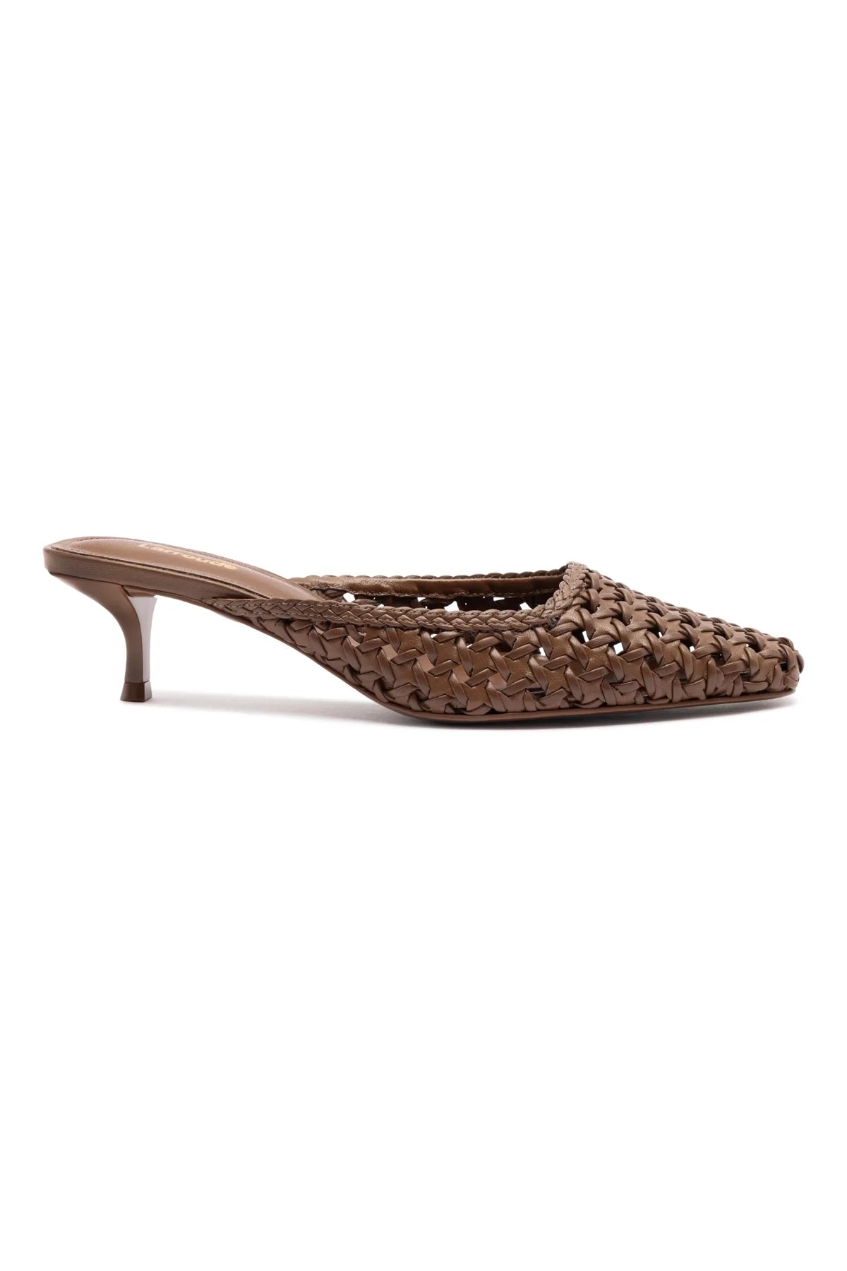 Amal Macrame Mule In Burnt Umber Leather by Larroudé