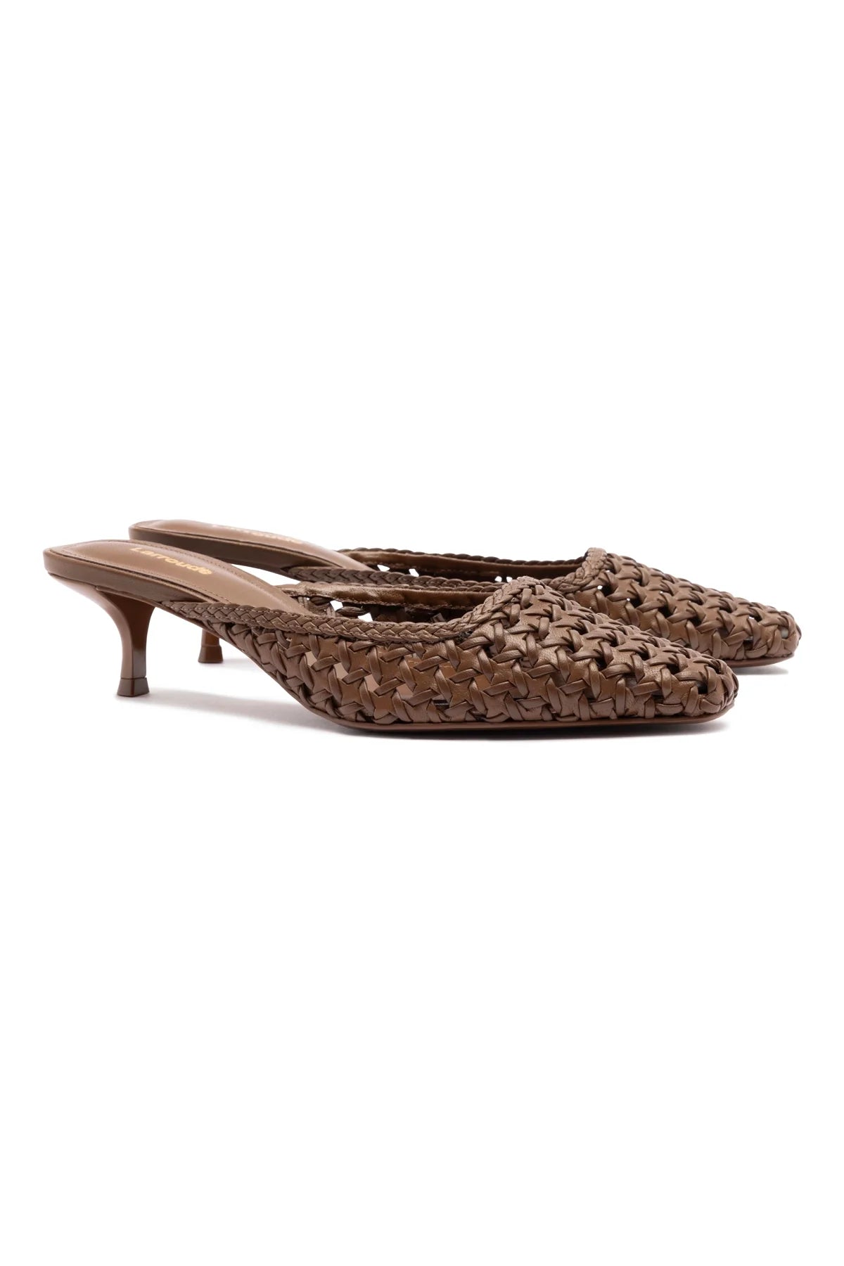 Amal Macrame Mule In Burnt Umber Leather by Larroudé