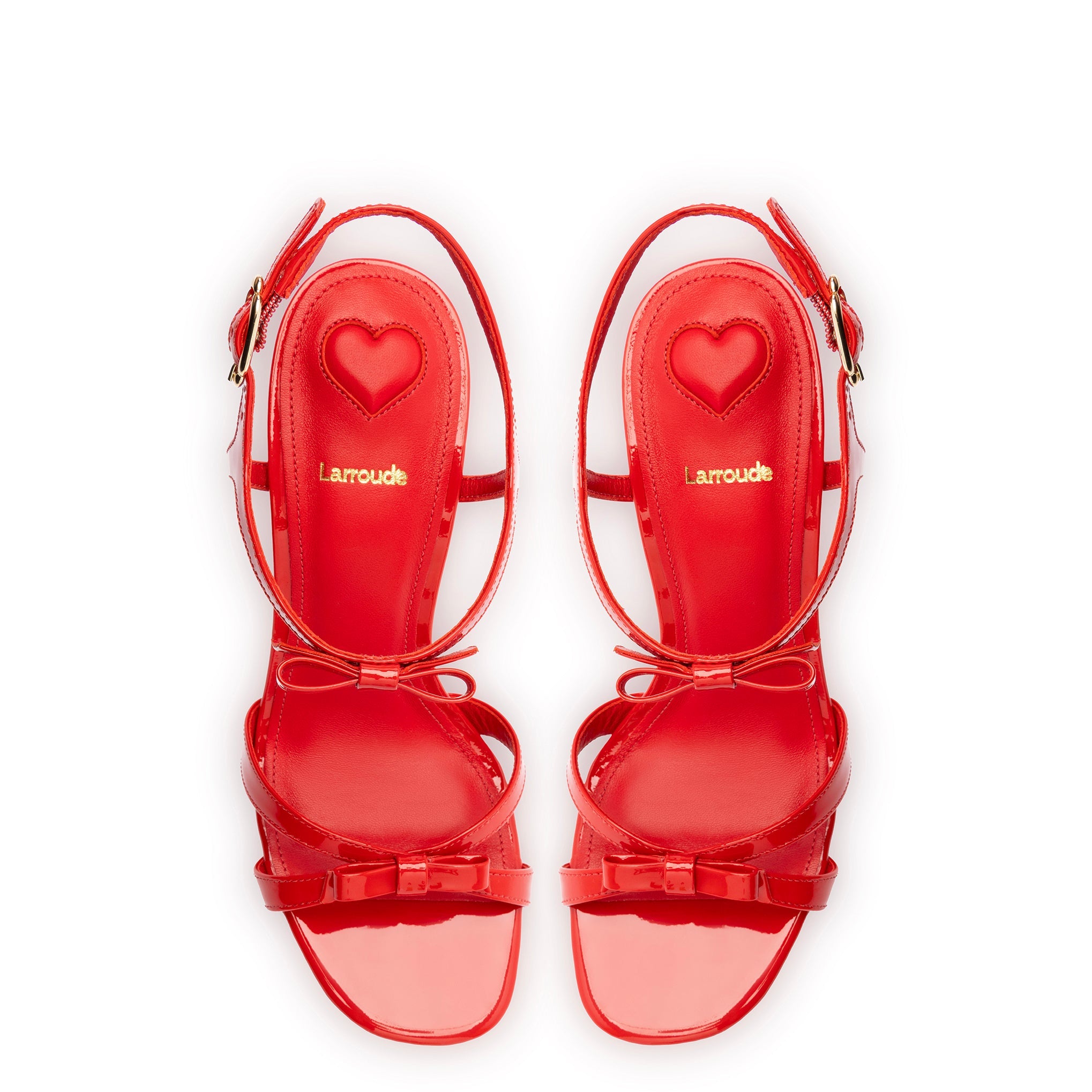 Brooks Sandal In Scarlet Patent Leather by Larroudé