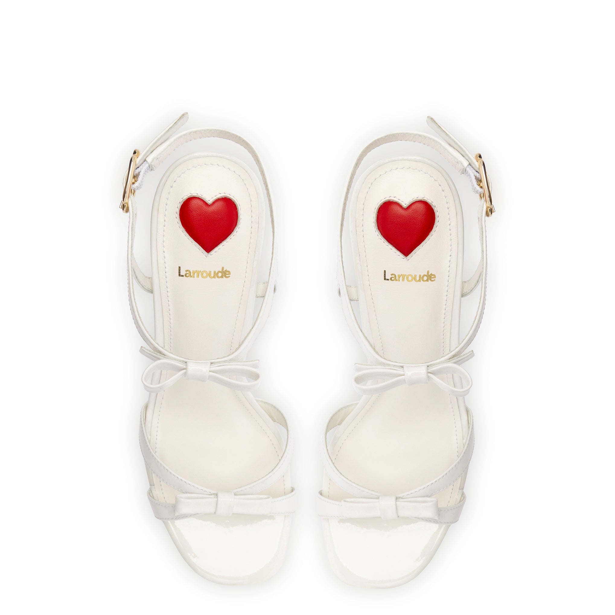 Brooks Sandal In White Patent Leather by Larroudé