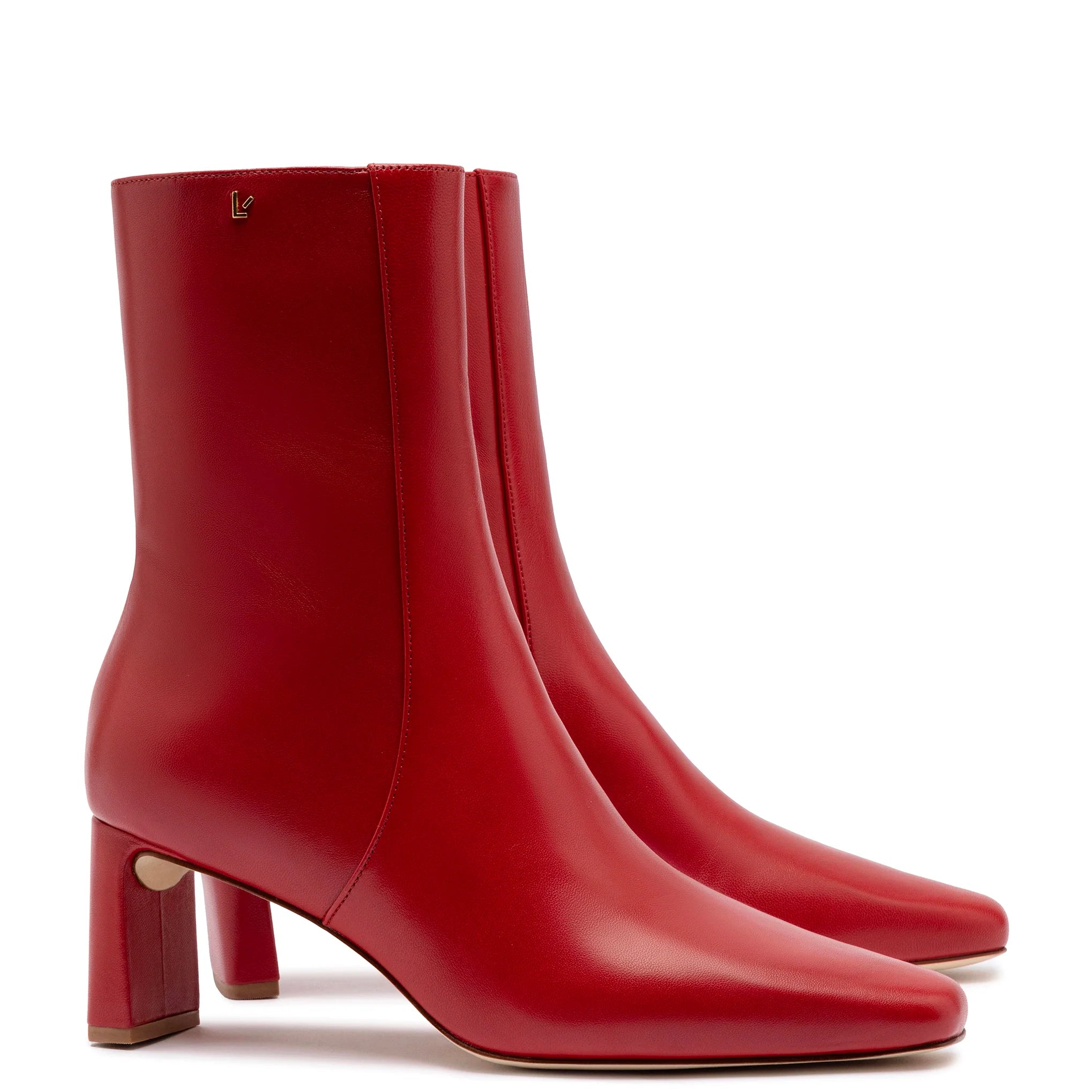 Alexis Bootie In Blood Red Leather by Larroudé