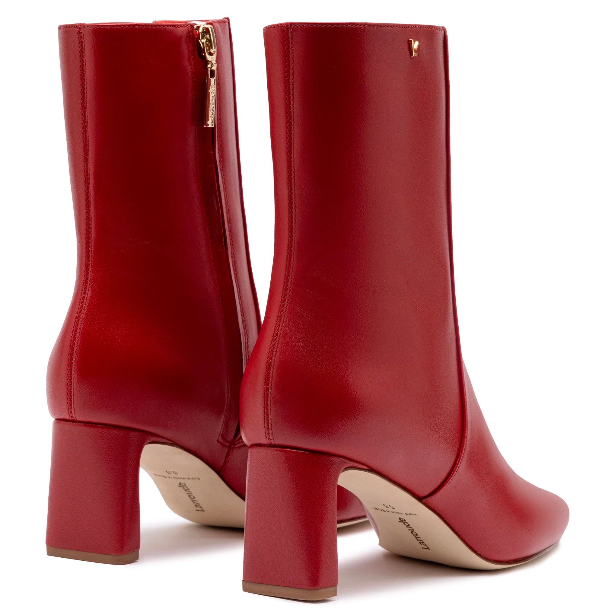 Alexis Bootie In Blood Red Leather by Larroudé