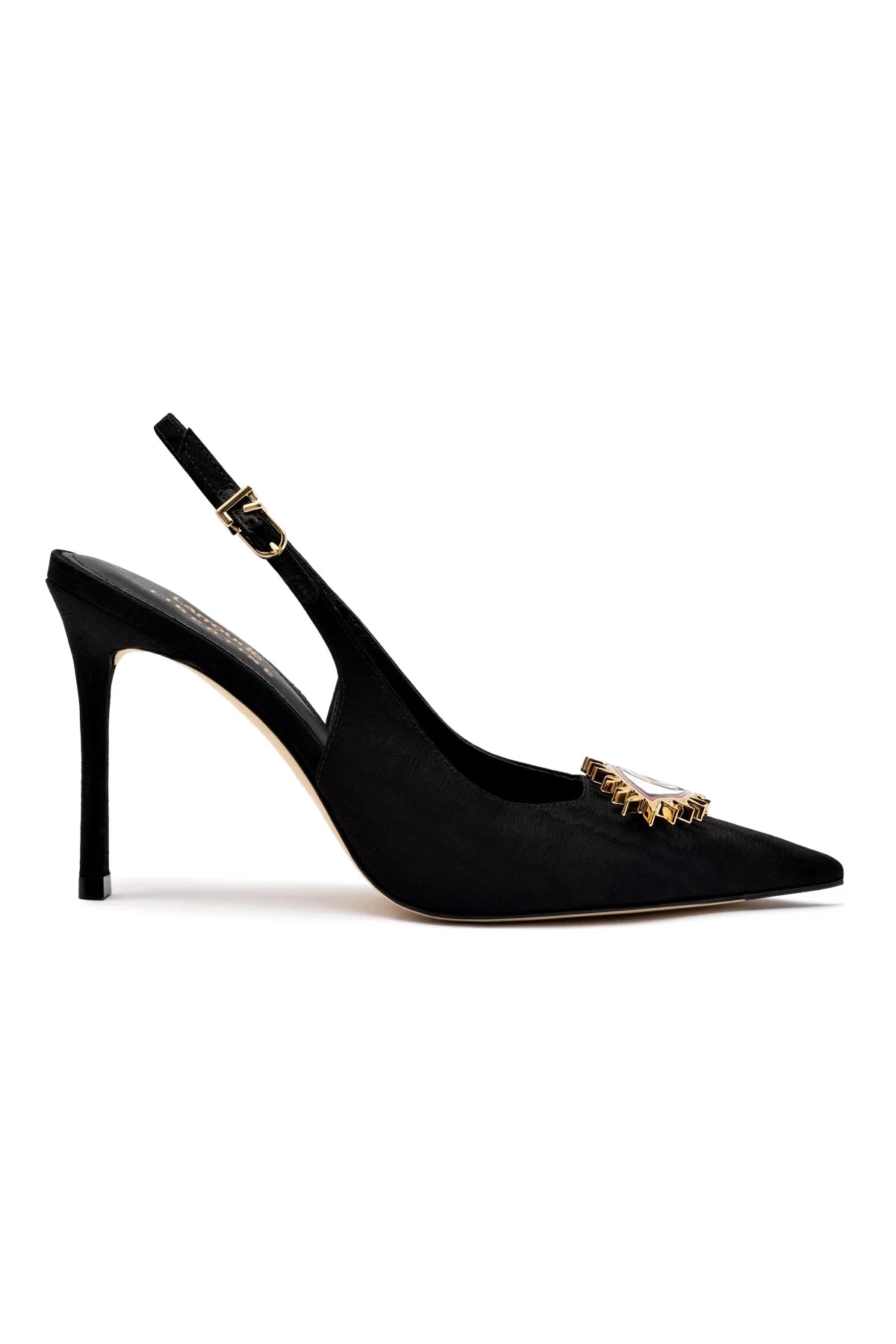 Larroudé x Libertine Eye Pump Hi In Black Fabric by Larroudé