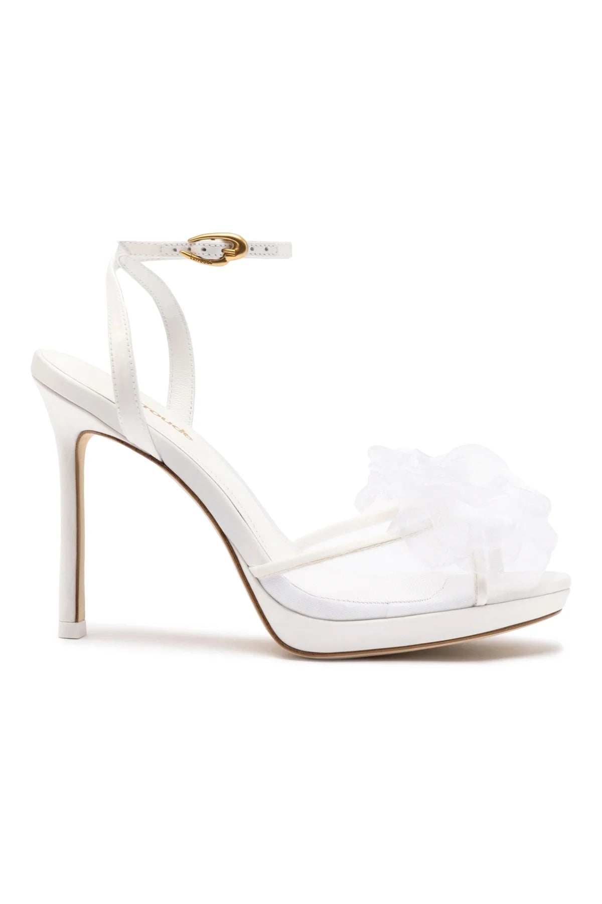Salma Platform Sandal In White Satin by Larroudé