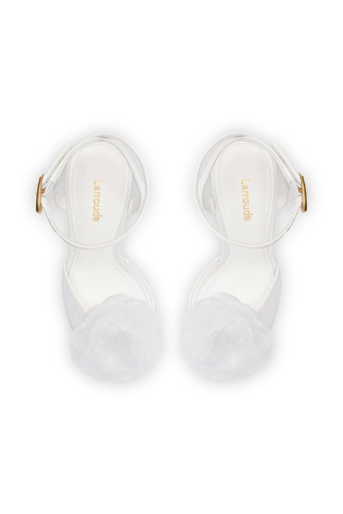 Salma Platform Sandal In White Satin by Larroudé