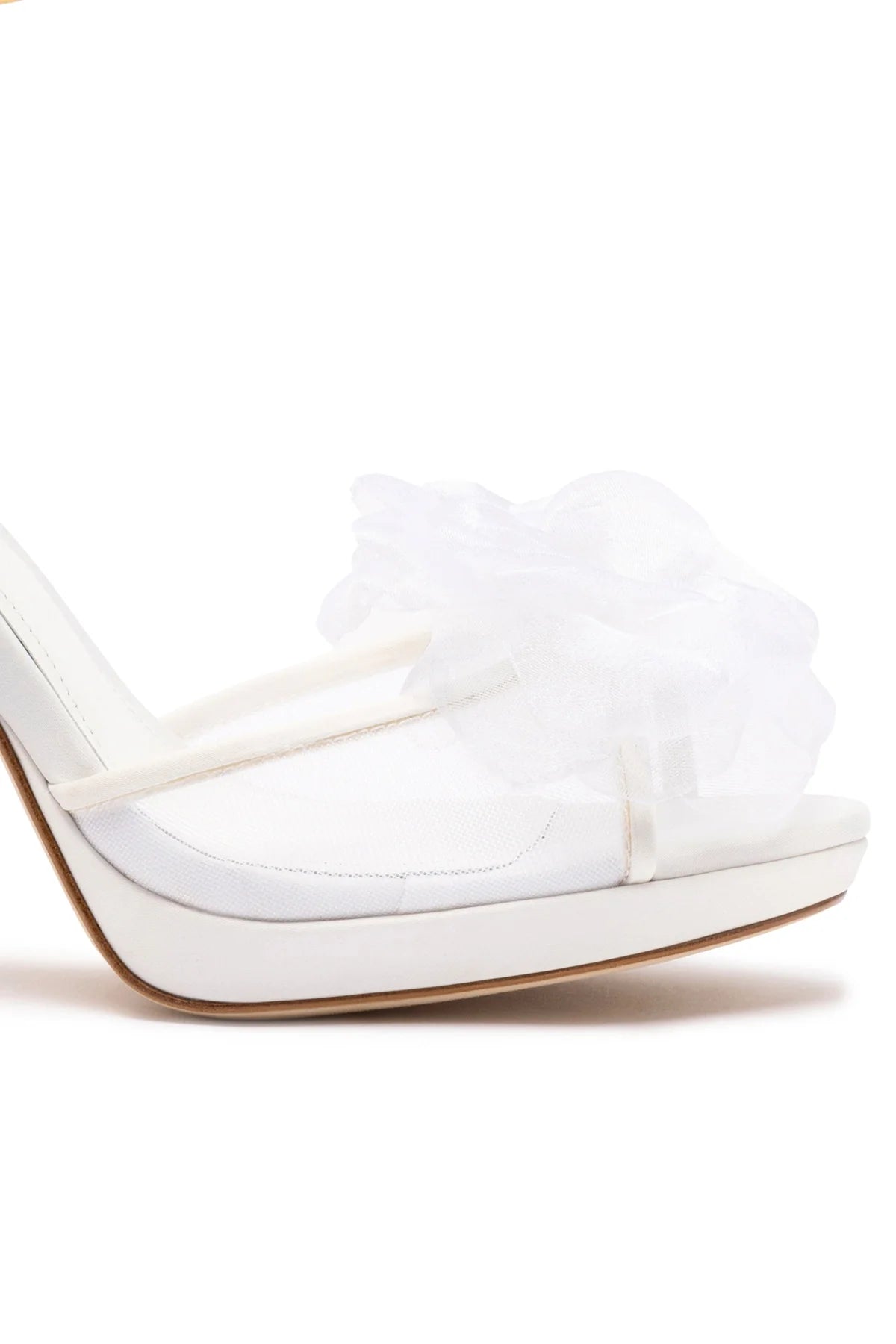 Salma Platform Sandal In White Satin by Larroudé