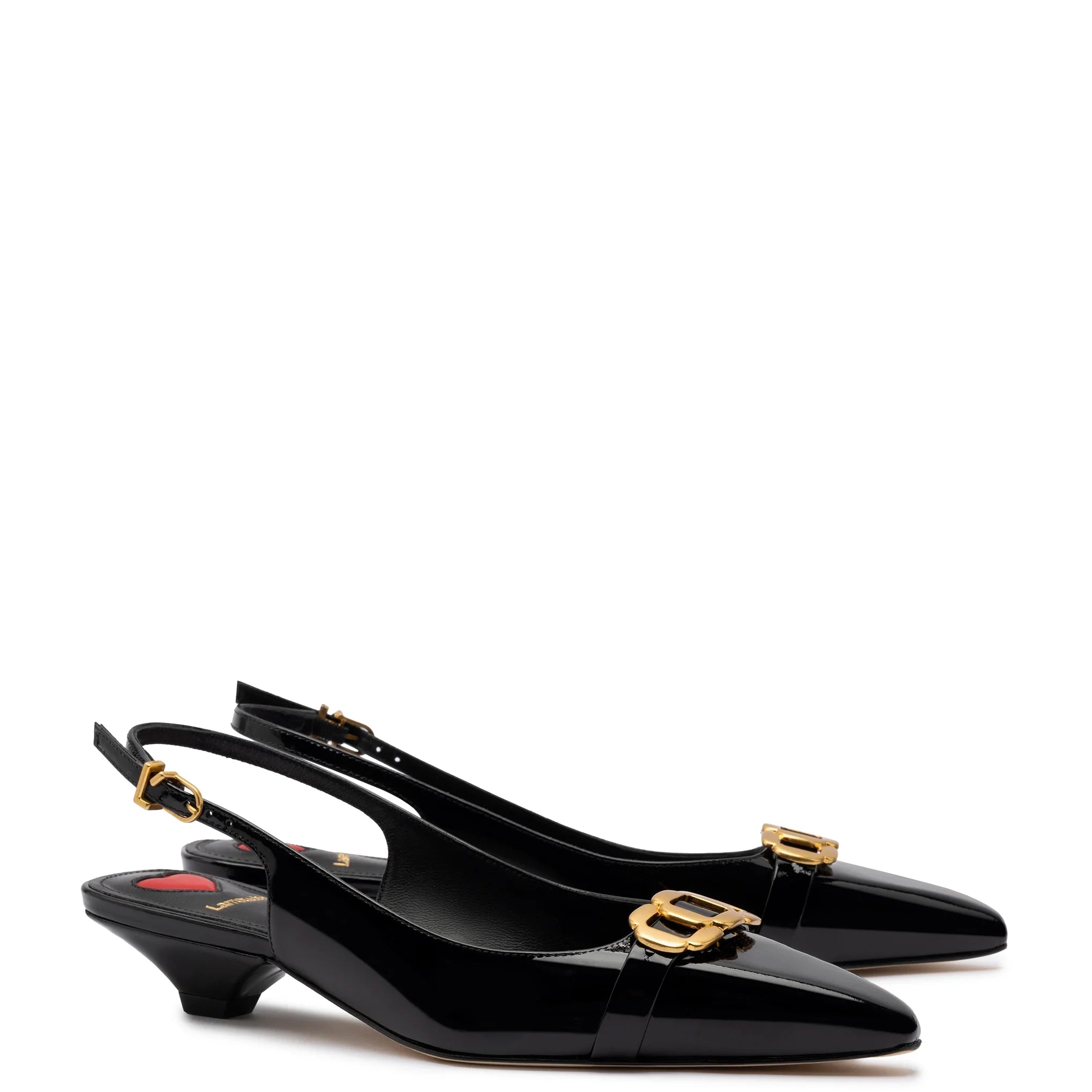 Franca Pump In Black Patent Leather by Larroudé