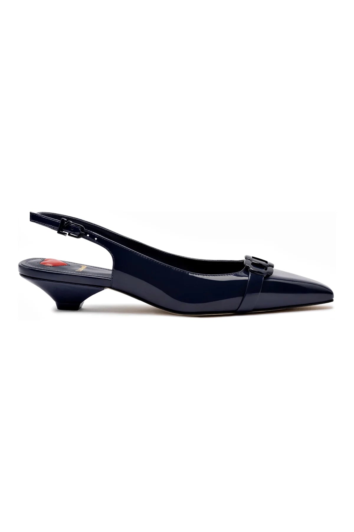 Franca Pump In Navy Patent Leather by Larroudé