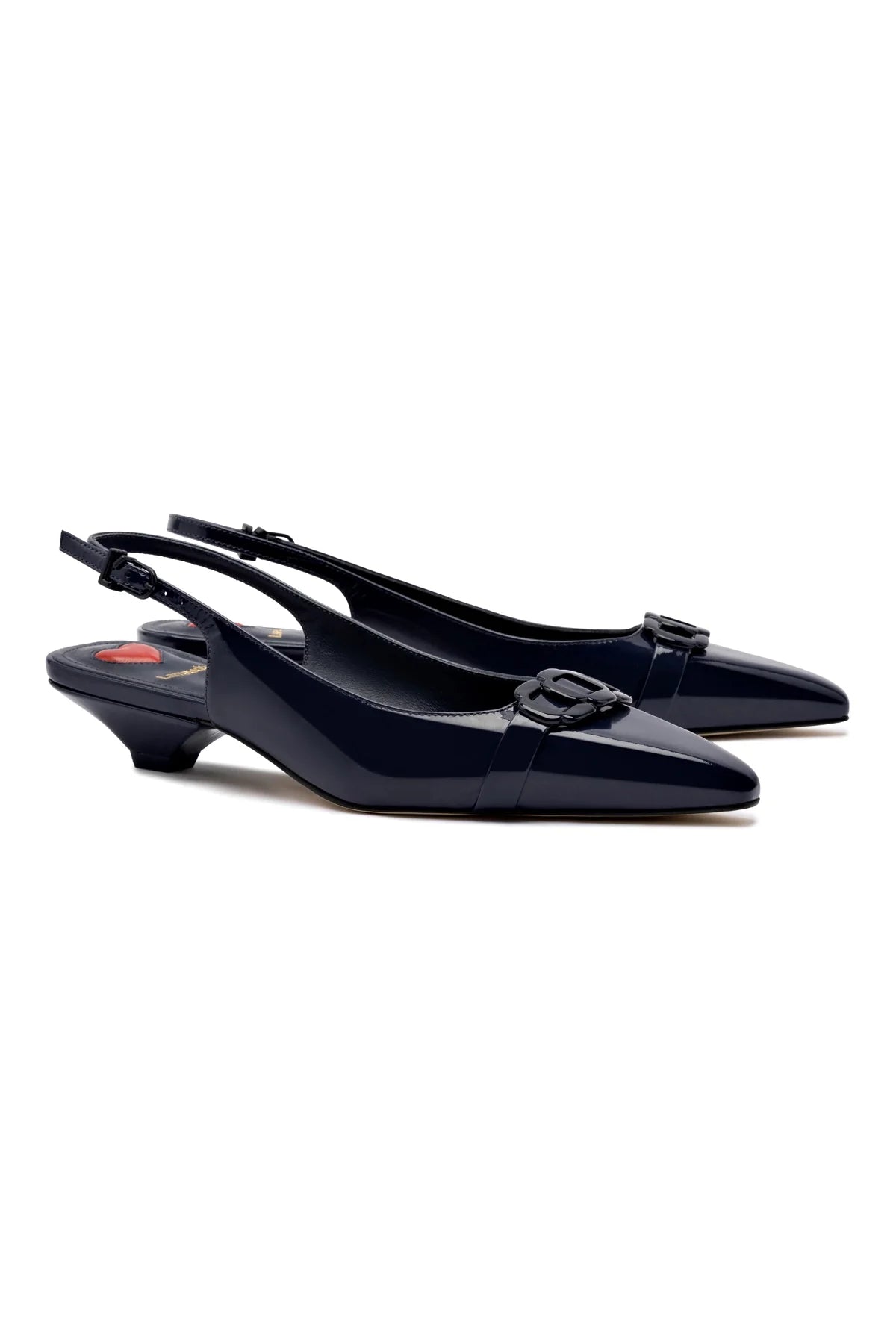 Franca Pump In Navy Patent Leather by Larroudé