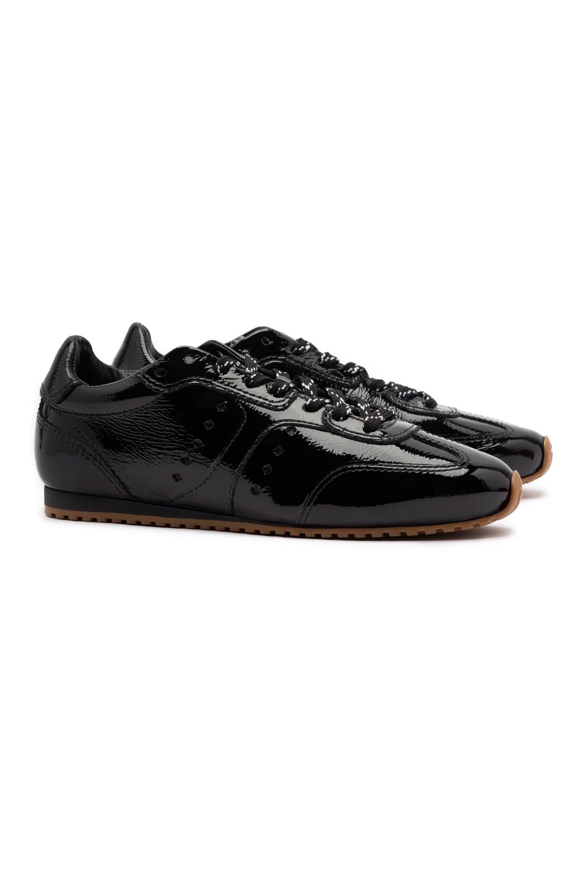 Stella Sneaker In Black Patent Leather by Larroudé