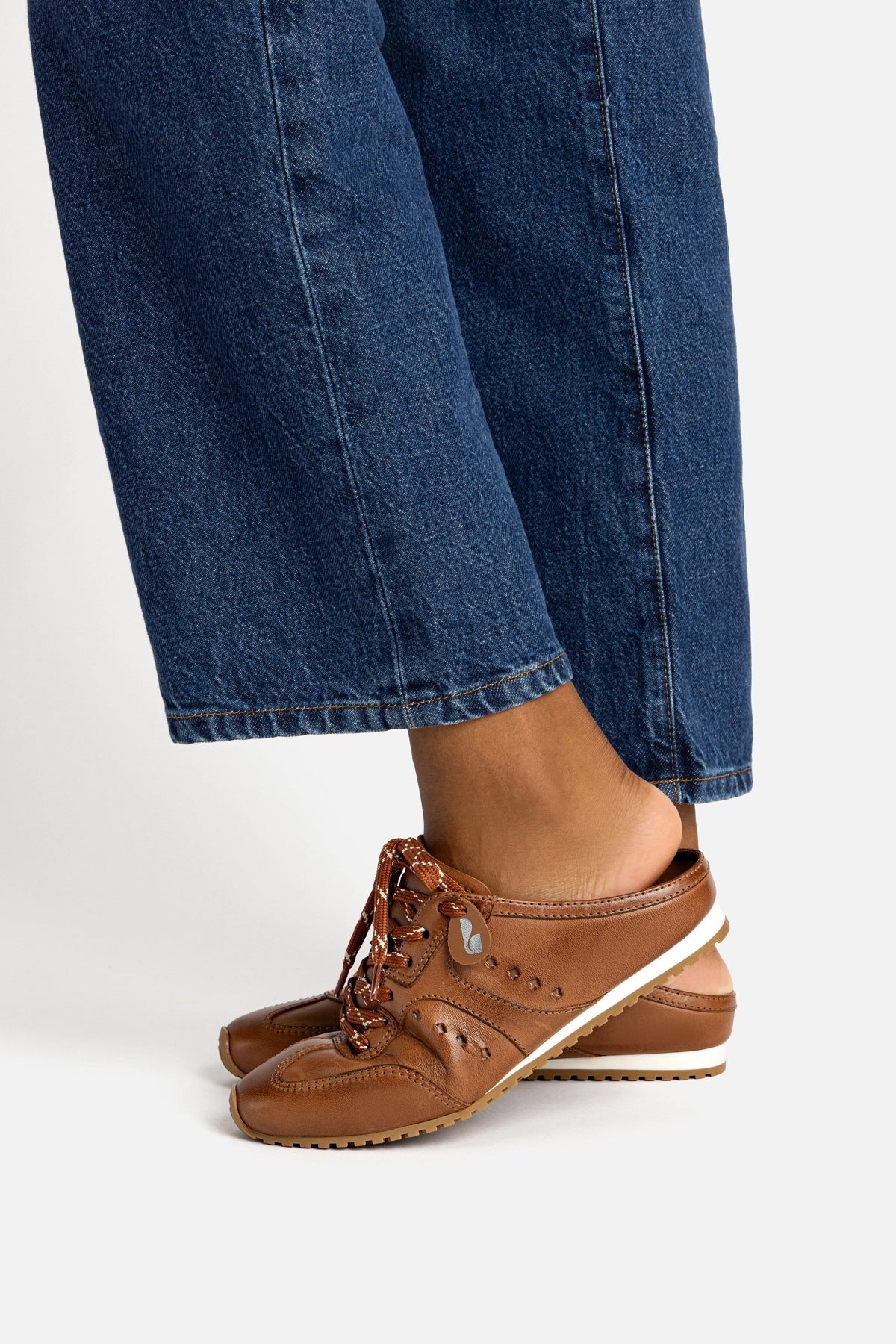 Stella Mule In Caramel Leather by Larroudé