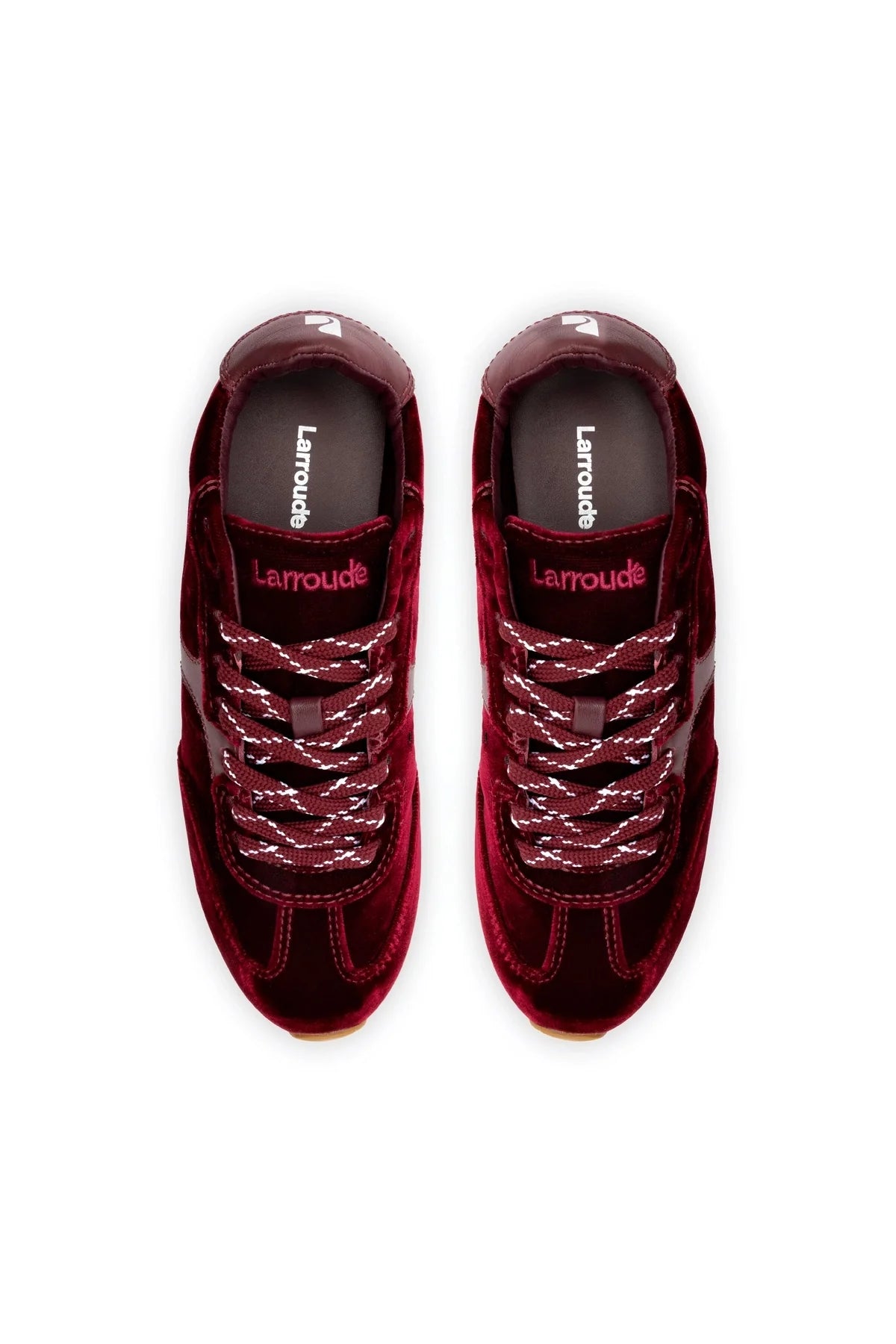 Stella Sneaker In Wine Velvet by Larroudé
